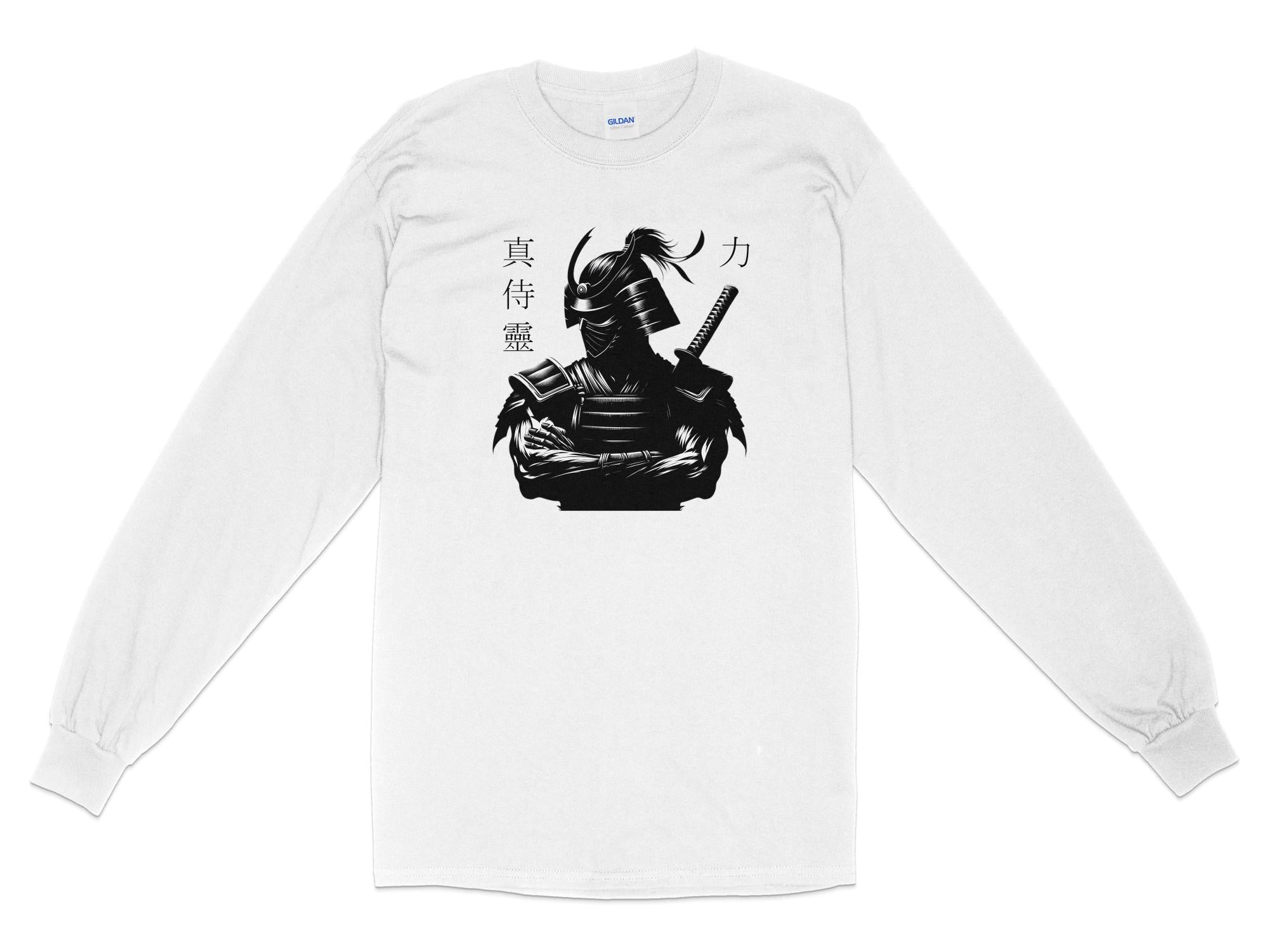 Samurai Ninja - Coloured Gildan Long Sleeve Japanese Talisman Unisex Cultural Symbolic Graphic Design