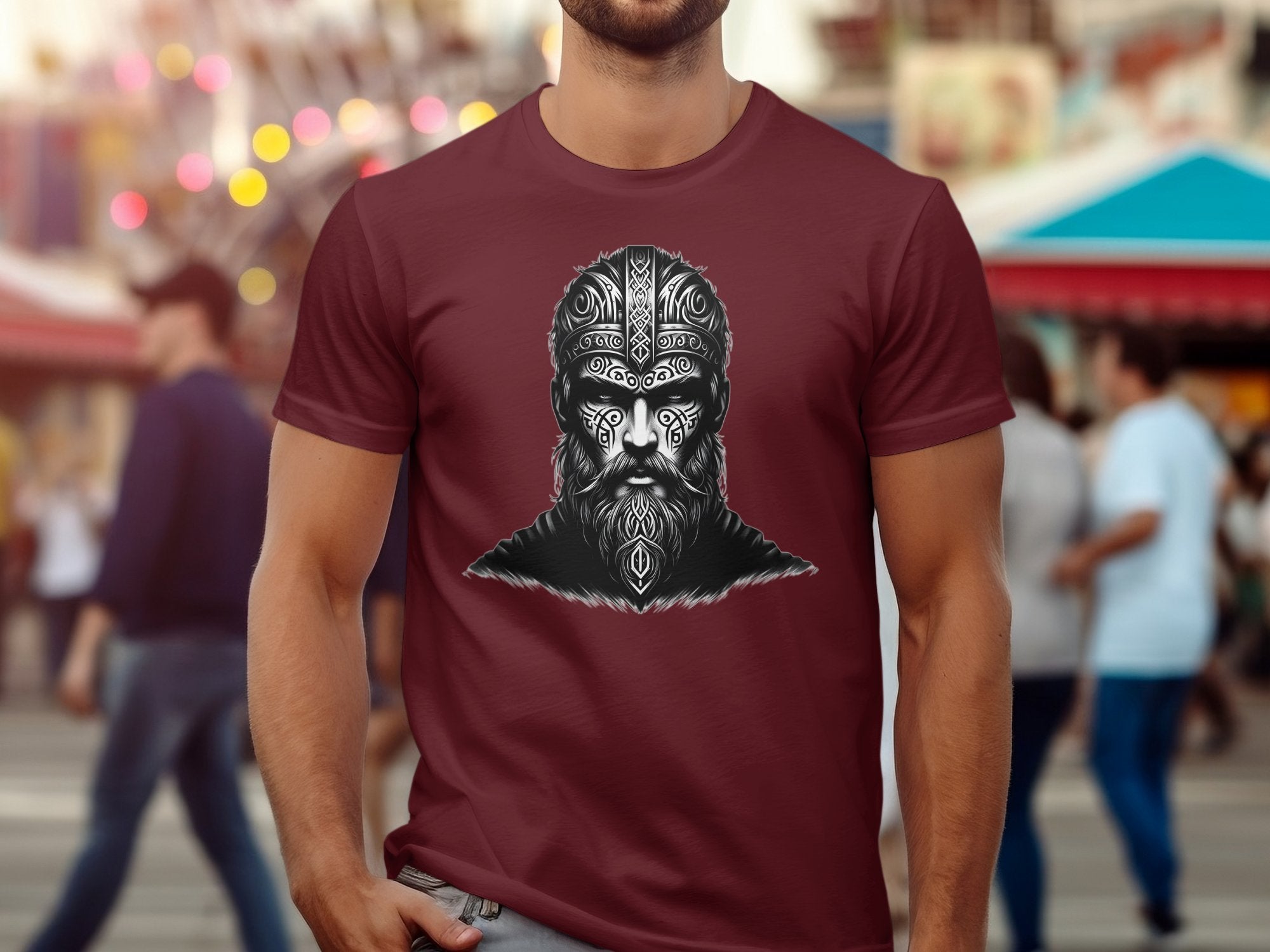 Viking Unyielding - Coloured Gildan T Shirt Realistic Norse Talisman Men Women Unisex Valhalla Tee Graphic Design