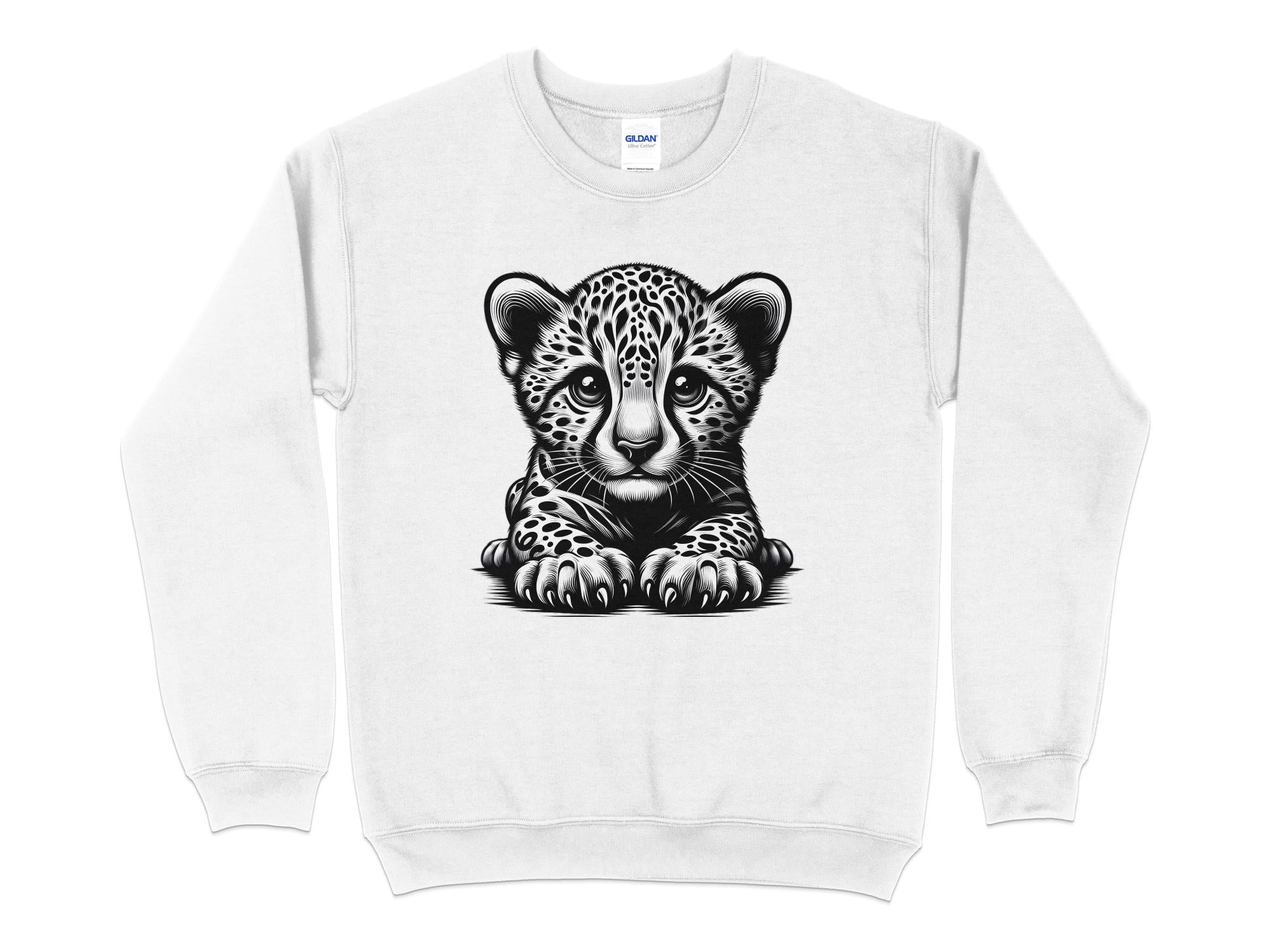 Cheetah World - Coloured Gildan Sweatshirt Realistic Animal Talisman Unisex Cute Tee Graphic Design