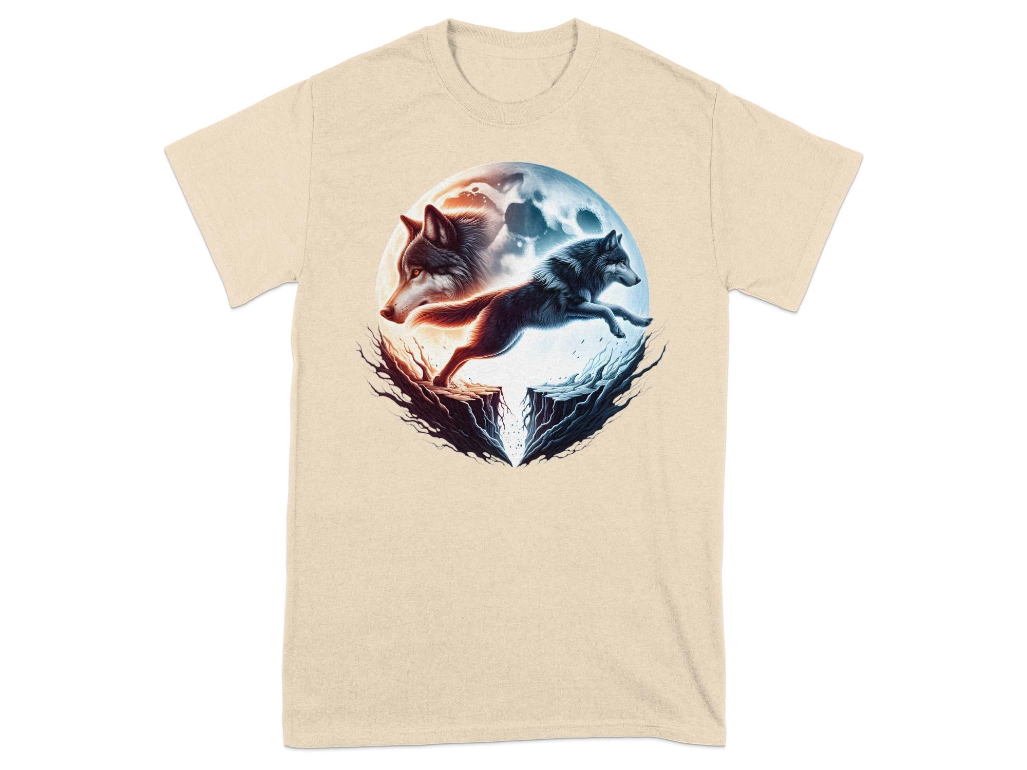 Moon Wolf - T-Shirt Realistic Full Colour Animal Talisman Unisex Mythology Tee Gildan Graphic Design