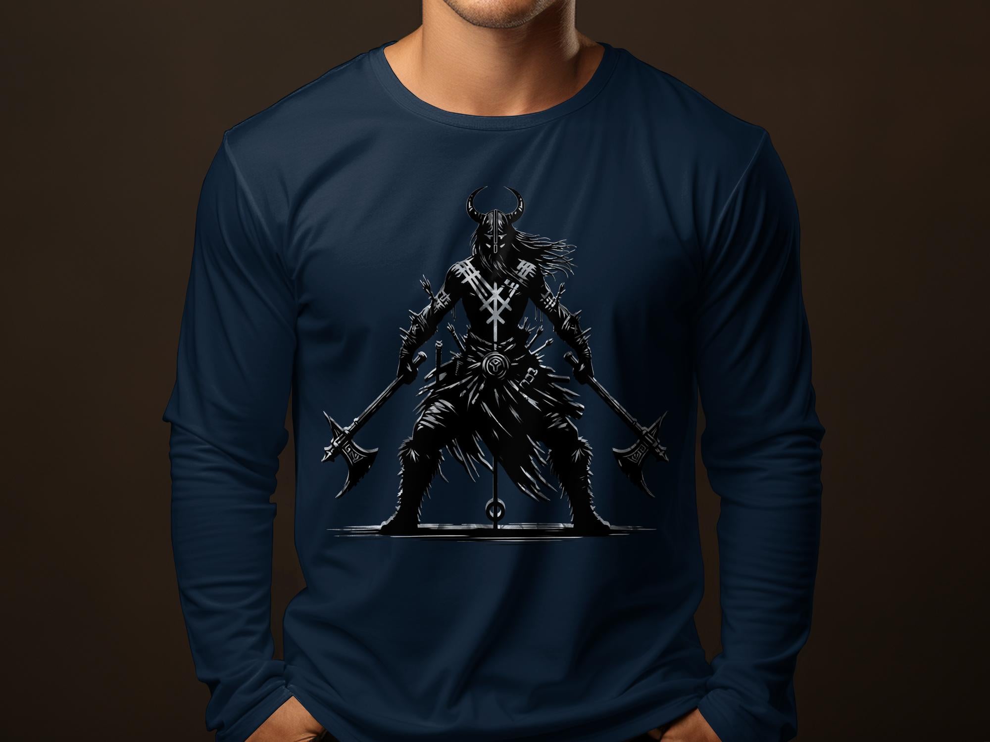 Viking Indomitable - Coloured Gildan Long Sleeve Norse Talisman Men Women Unisex Valhalla Tee