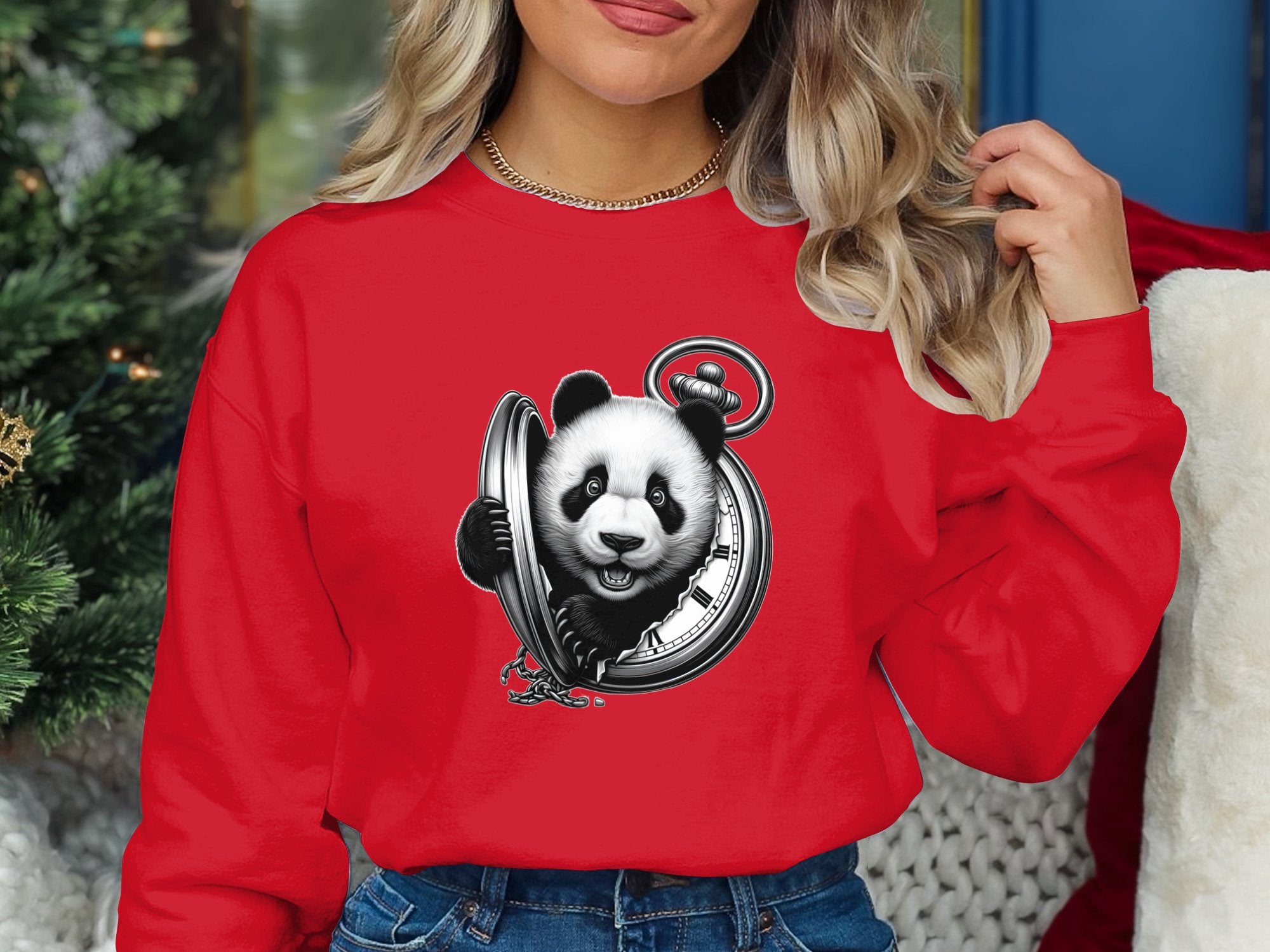 Panda - Coloured Gildan Sweatshirt Realistic Animal Talisman Unisex Cute Tee Graphic Design