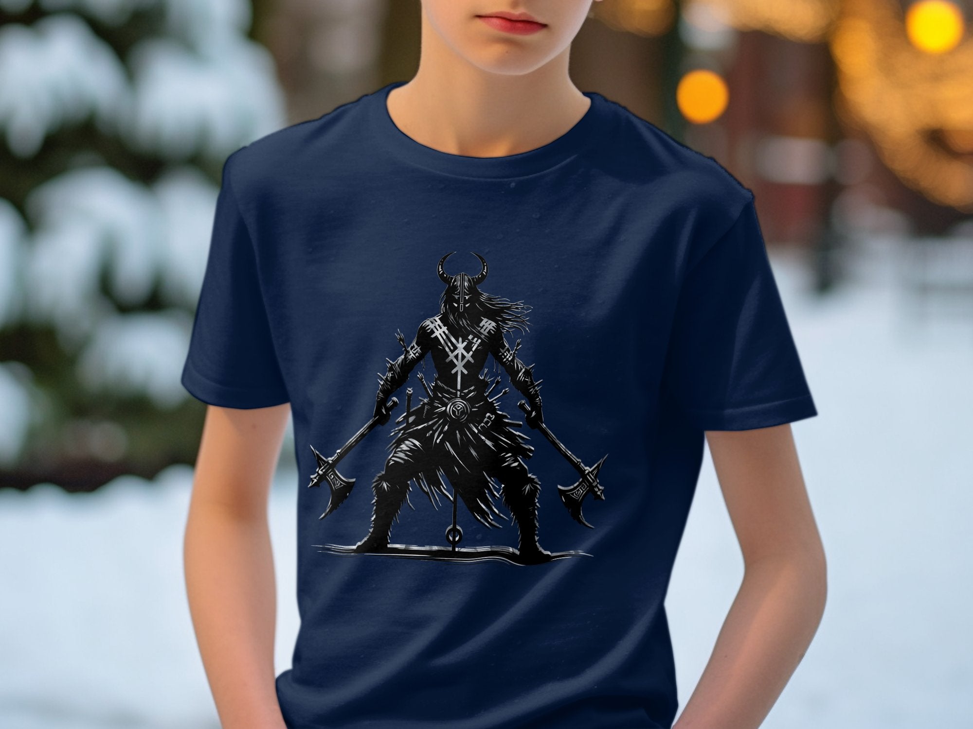 Viking Indomitable - Coloured Gildan Kids T Shirt Norse Talisman Unisex Valhalla Tee