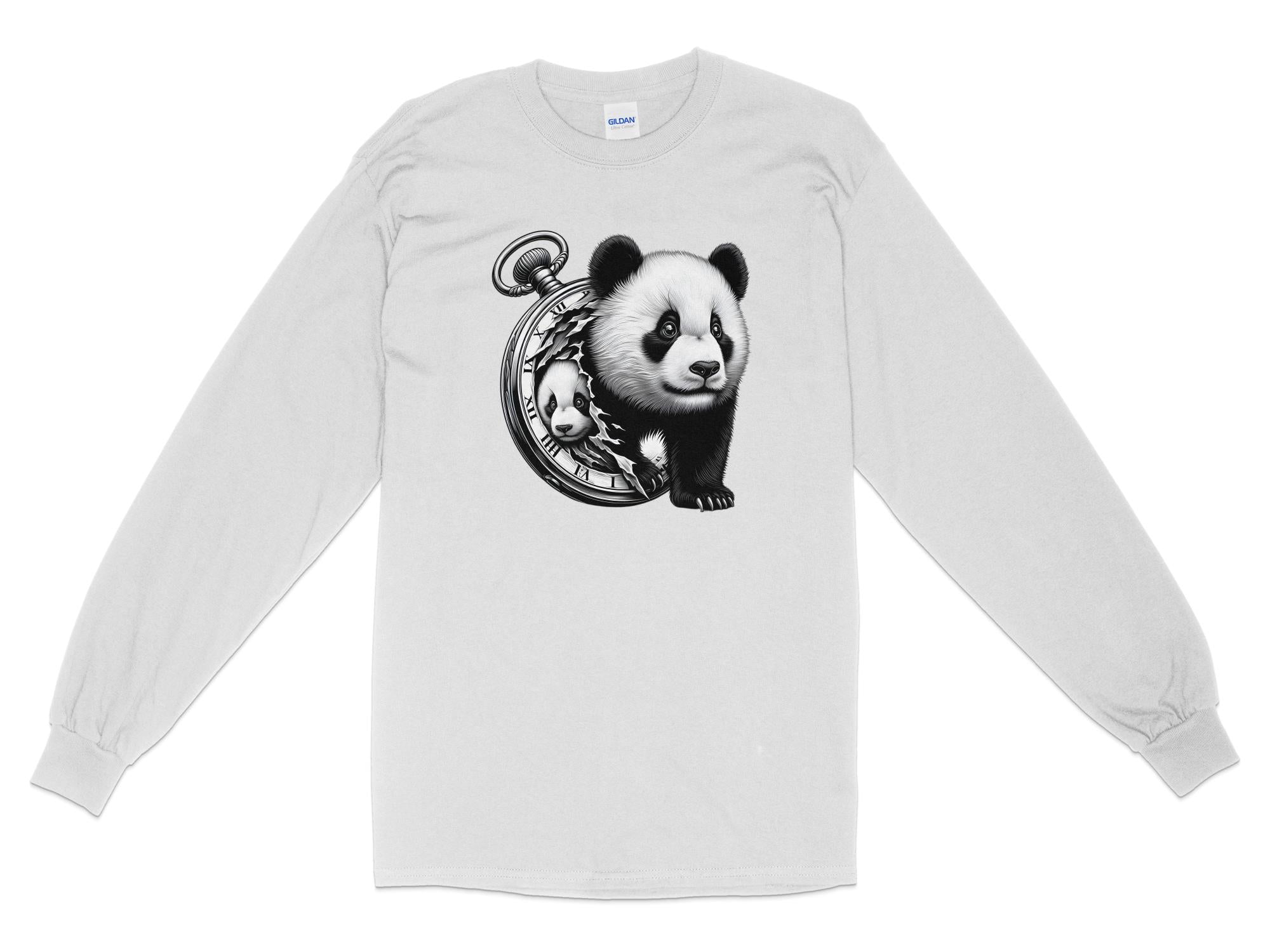 Panda - Coloured Gildan Long Sleeve Realistic Animal Talisman Unisex Cute Tee Graphic Design