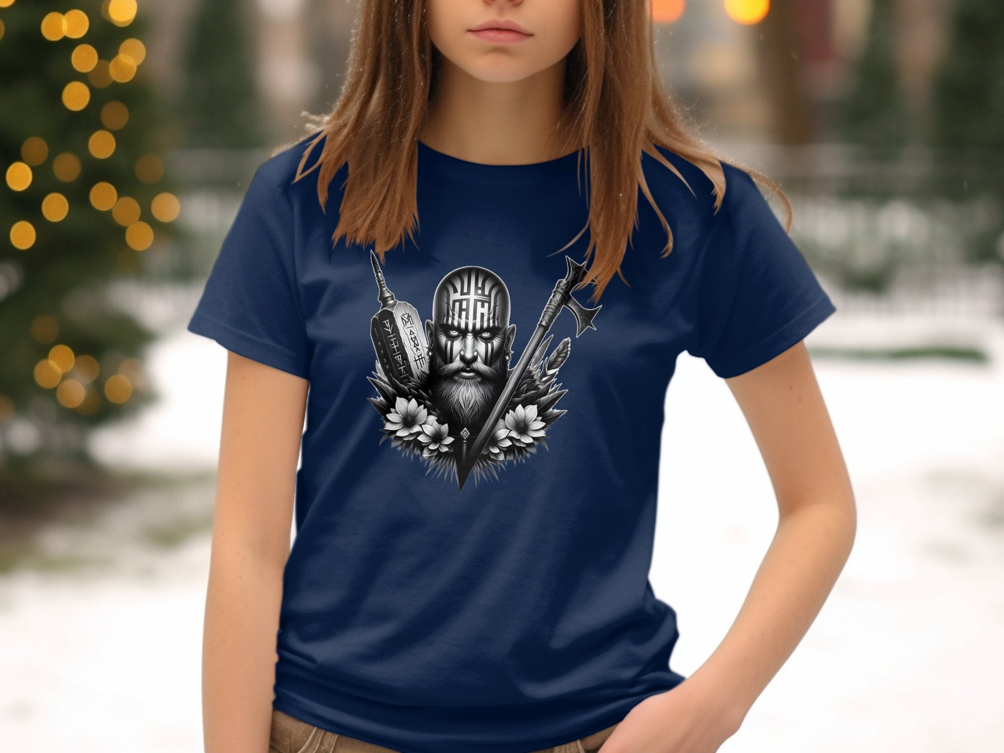 Viking Vigor - Coloured Gildan Kids T-Shirt Realistic Norse Talisman Unisex Valhalla Tee Graphic Design