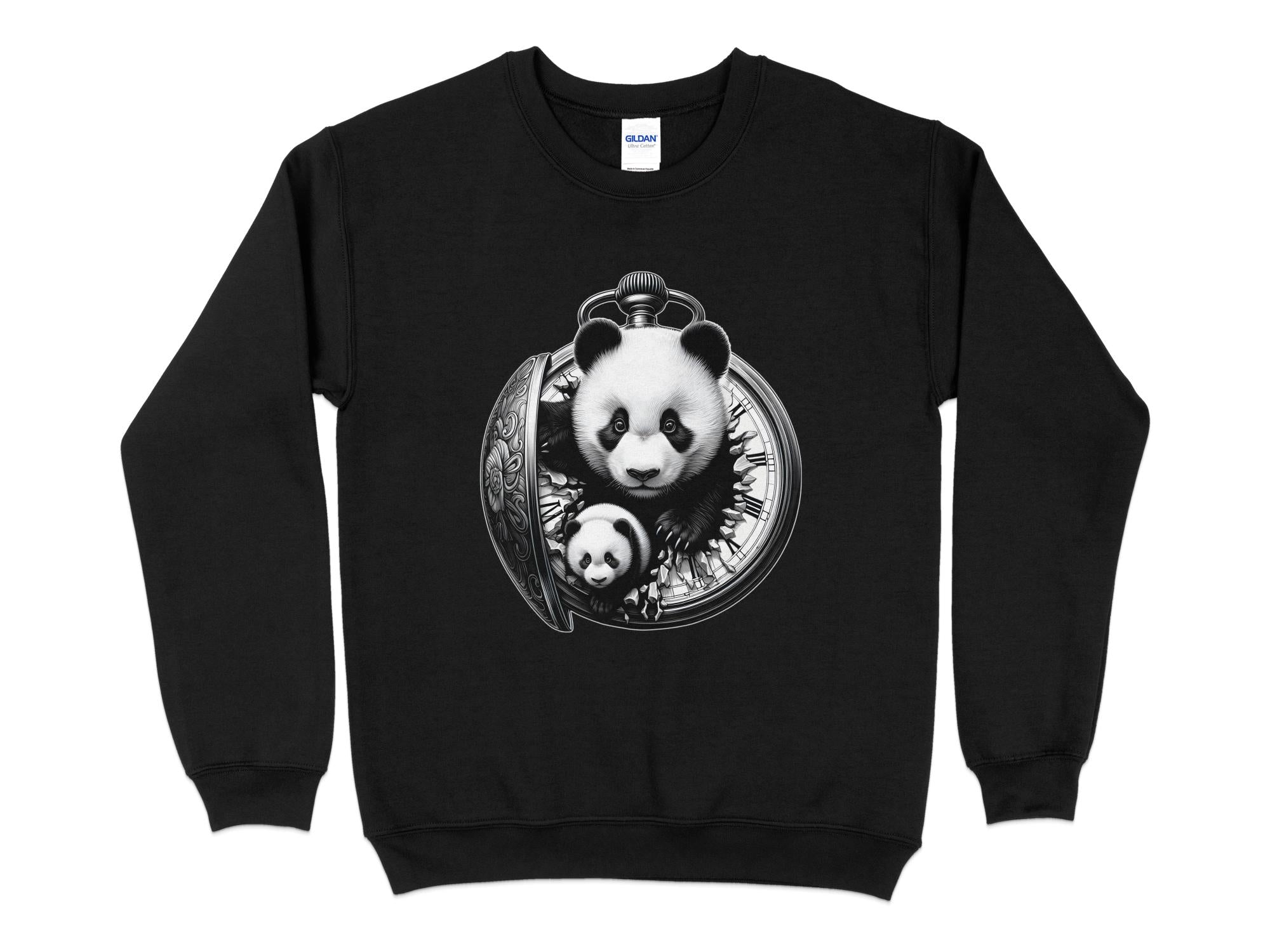 Panda - Coloured Gildan Sweatshirt Realistic Animal Talisman Unisex Cute Tee Graphic Design