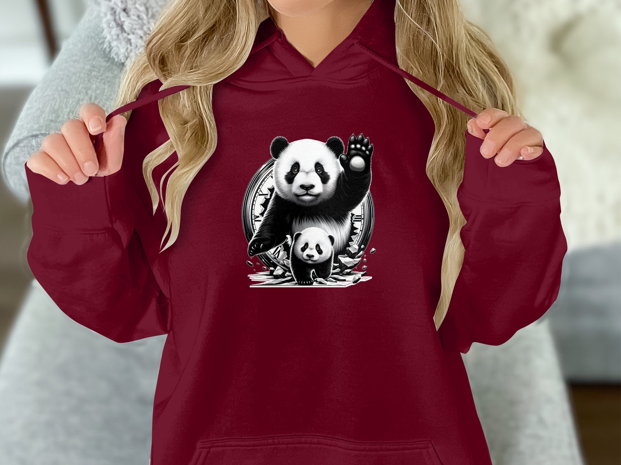 Panda - Coloured Gildan Hoodie Realistic Animal Talisman Unisex Cute Tee Graphic Design