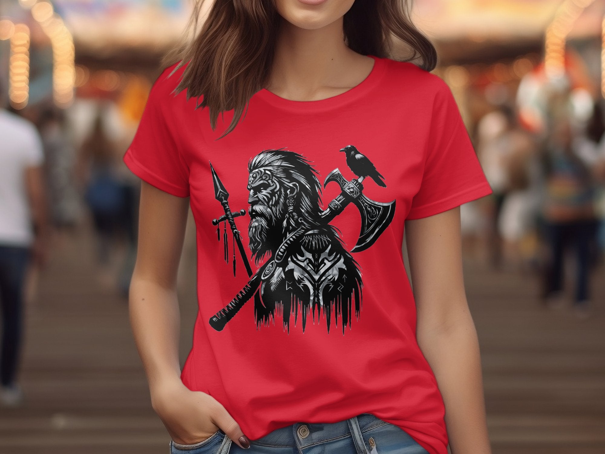 Viking Courage - Coloured Gildan T Shirt Norse Talisman Men Women Unisex Valhalla Tee