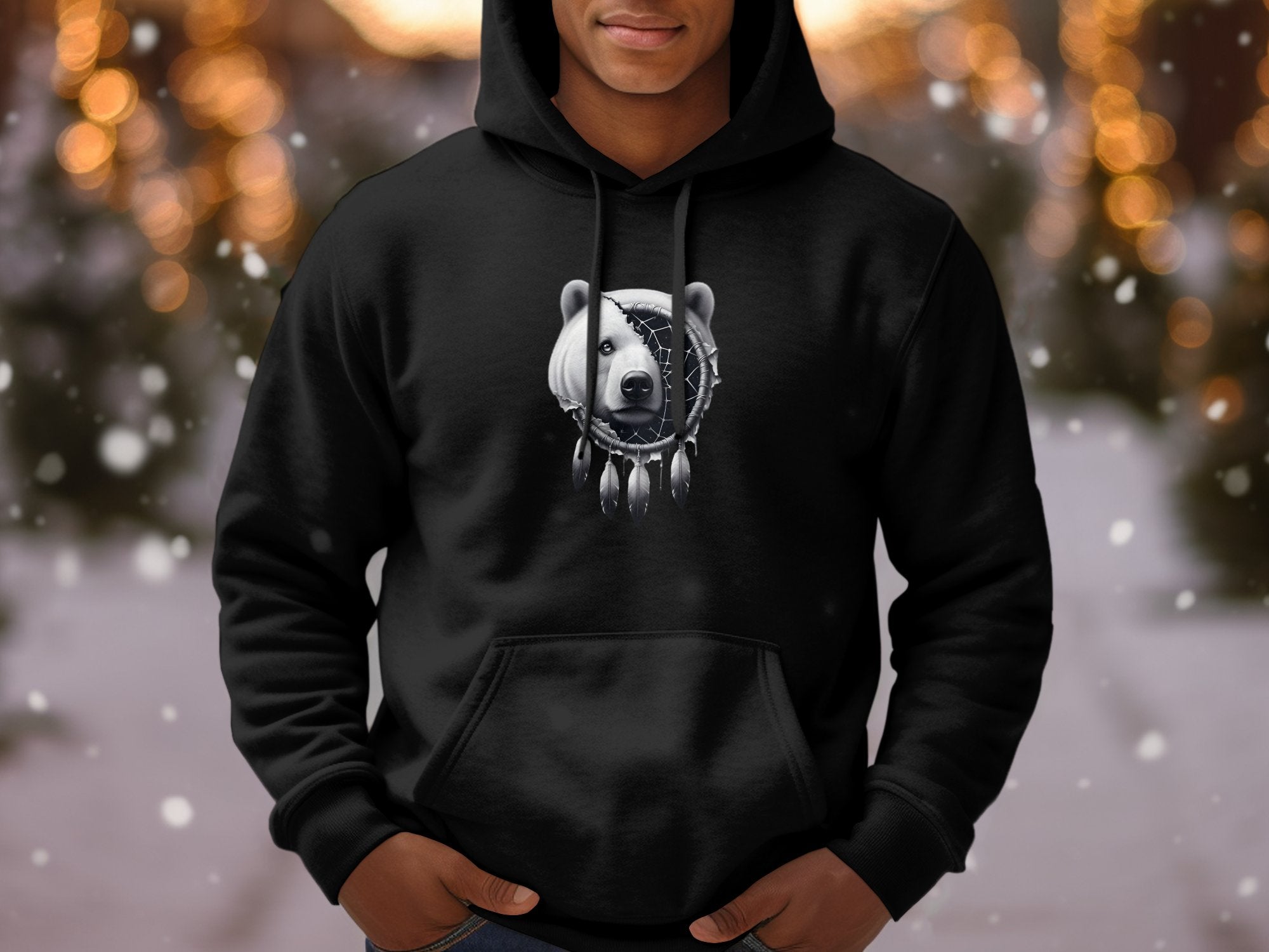 Dreamcatcher Bear - Coloured Gildan Hoodie Realistic Native American Talisman Unisex Mythology Tee Graphic Design