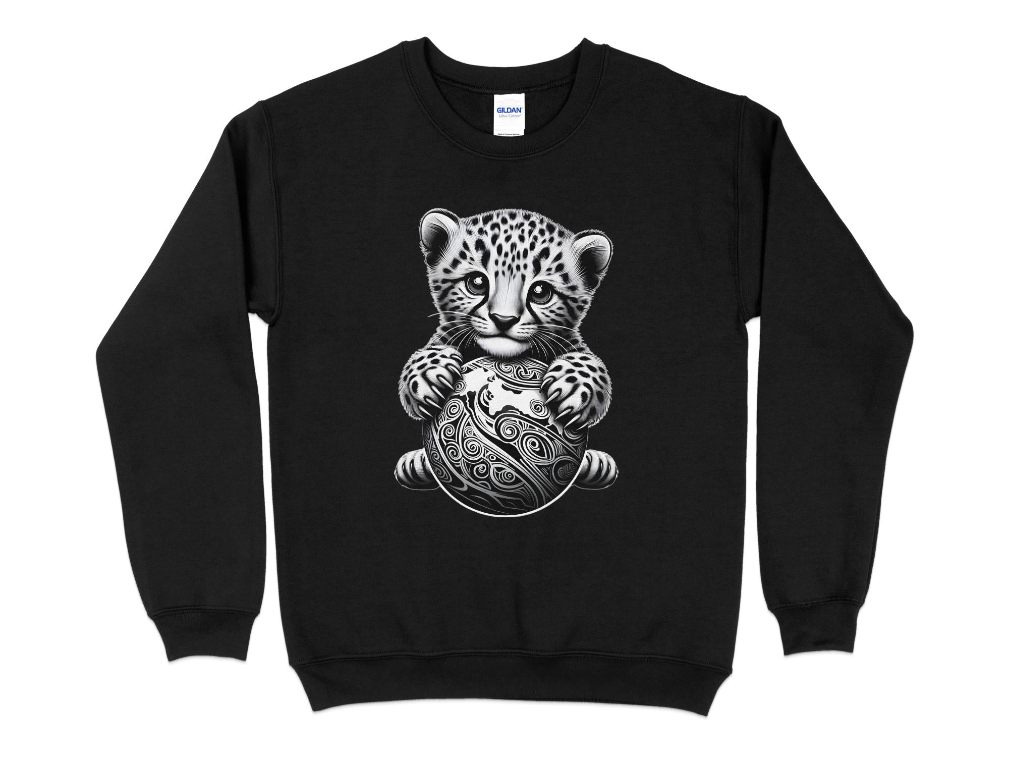 Cheetah World - Coloured Gildan Sweatshirt Realistic Animal Talisman Unisex Cute Tee Graphic Design