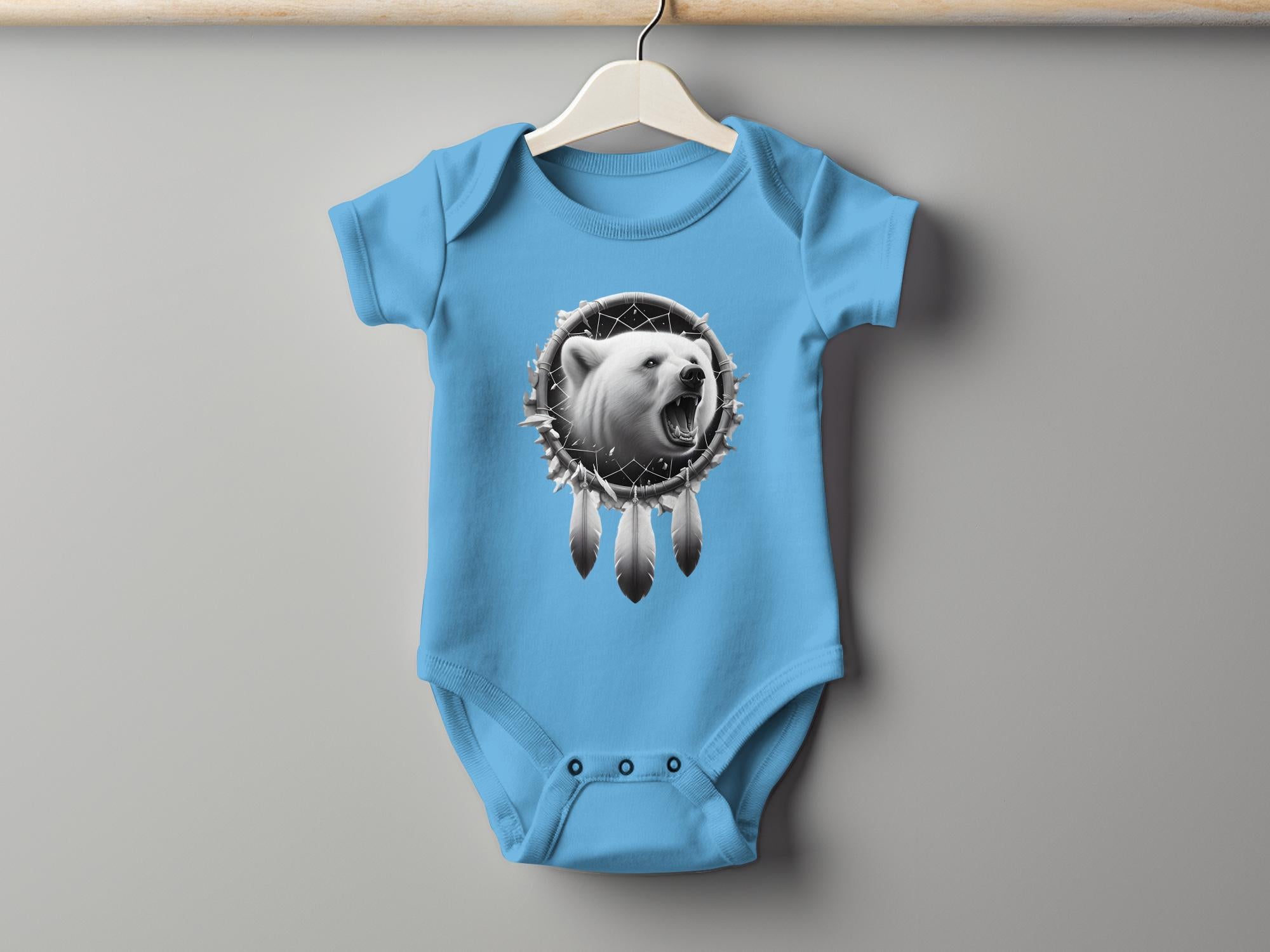 Dreamcatcher Bear - Coloured Toddler Bodysuit Realistic Native American Talisman Unisex Mythology Tee Graphic Design