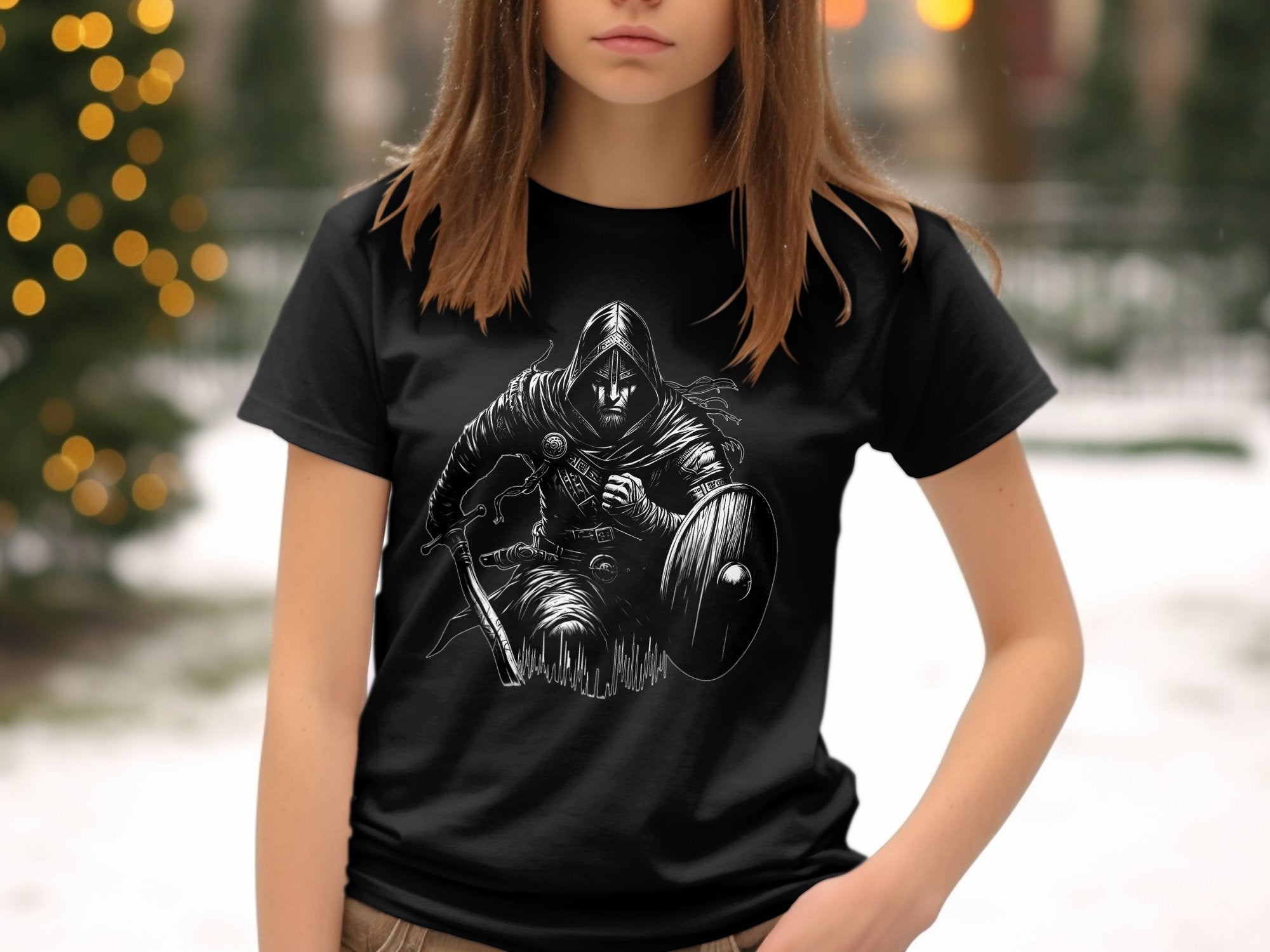 Viking Soldier - Coloured Gildan Kids T Shirt Norse Talisman Unisex Valhalla Tee