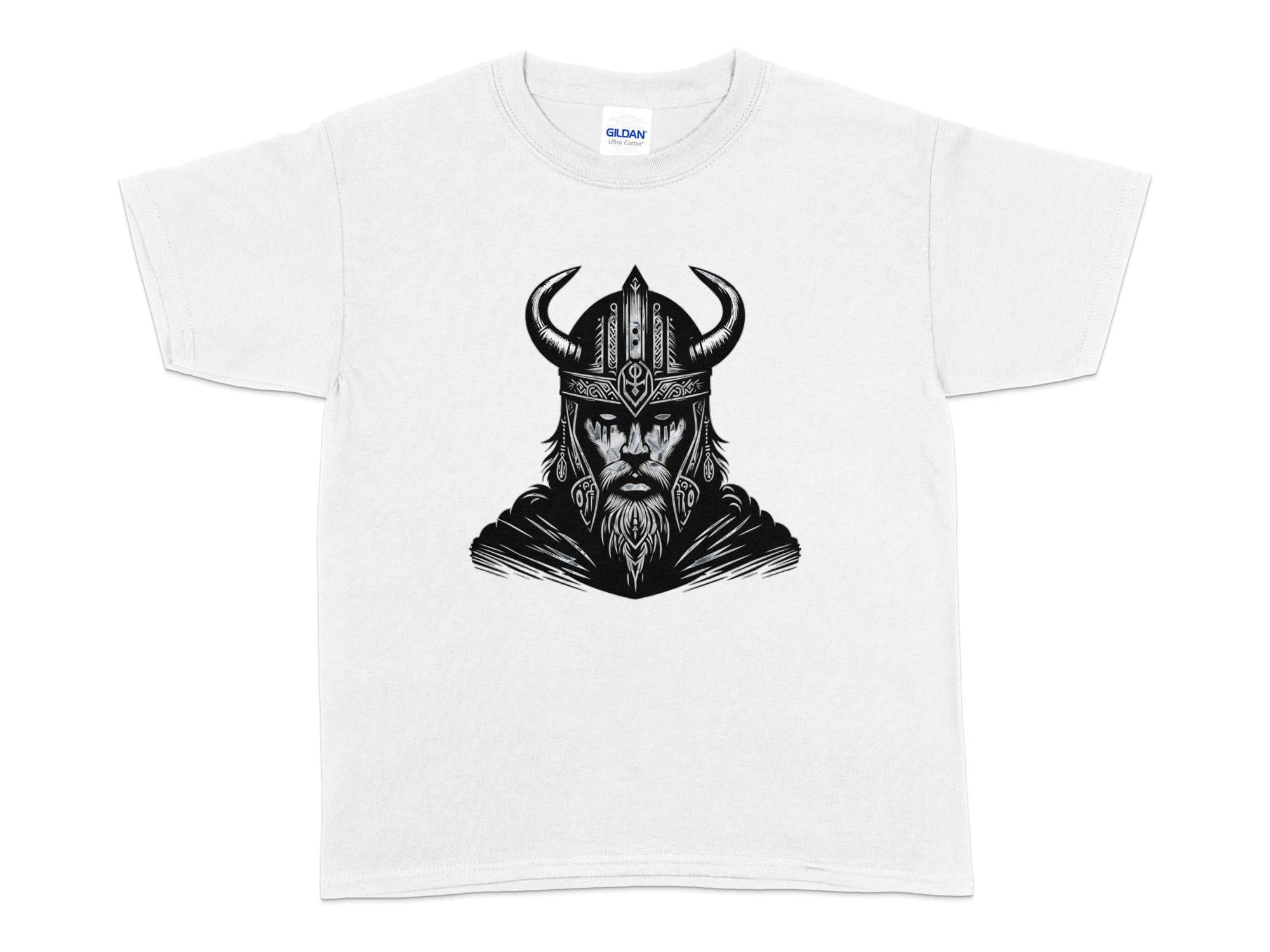 Viking Iron Will - Coloured Gildan Kids T-Shirt Realistic Norse Talisman Unisex Valhalla Tee Graphic Design