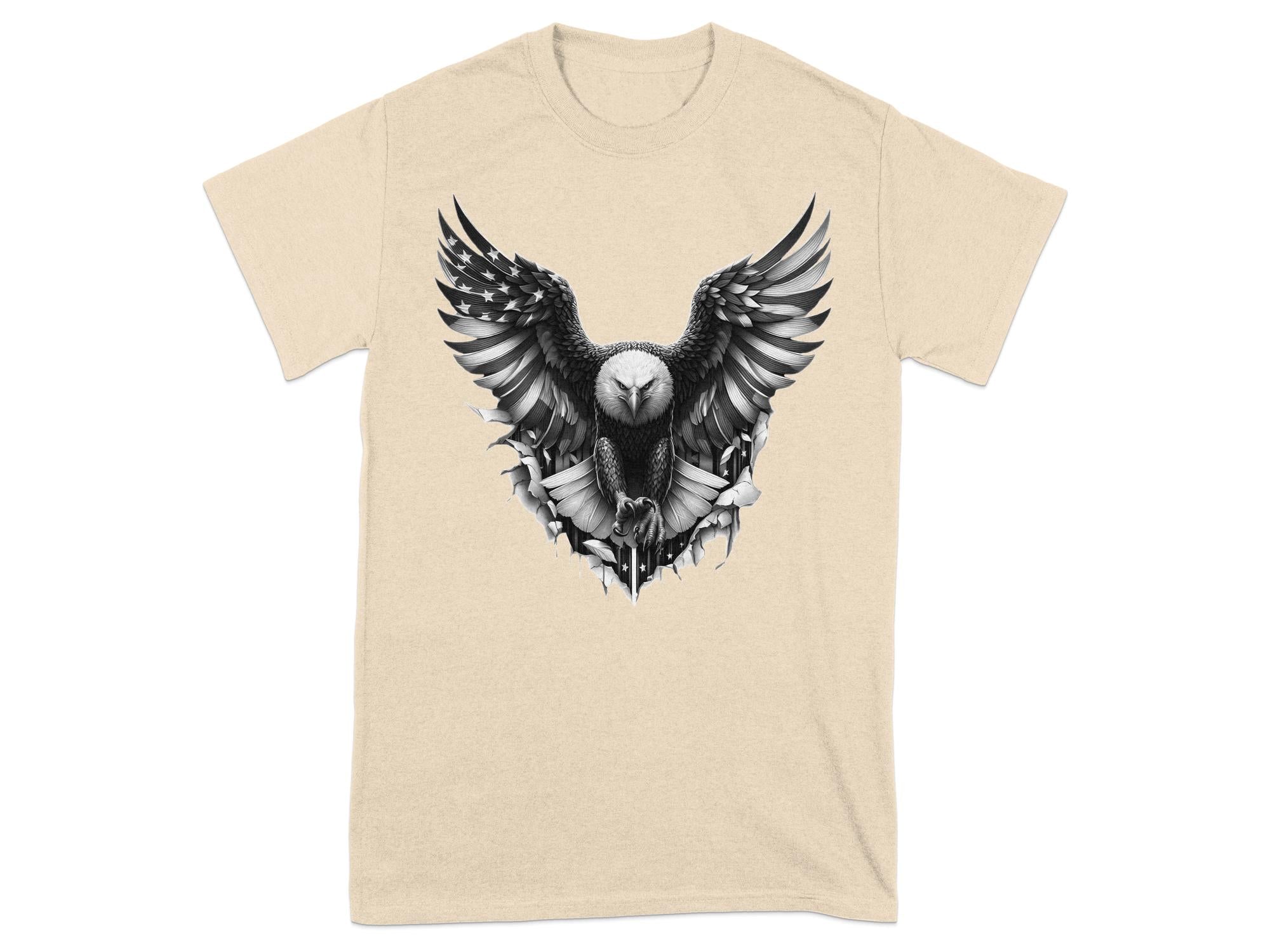 Eagle Patriot - Coloured Gildan T-Shirt Realistic Animal Talisman Unisex Tee Graphic Design