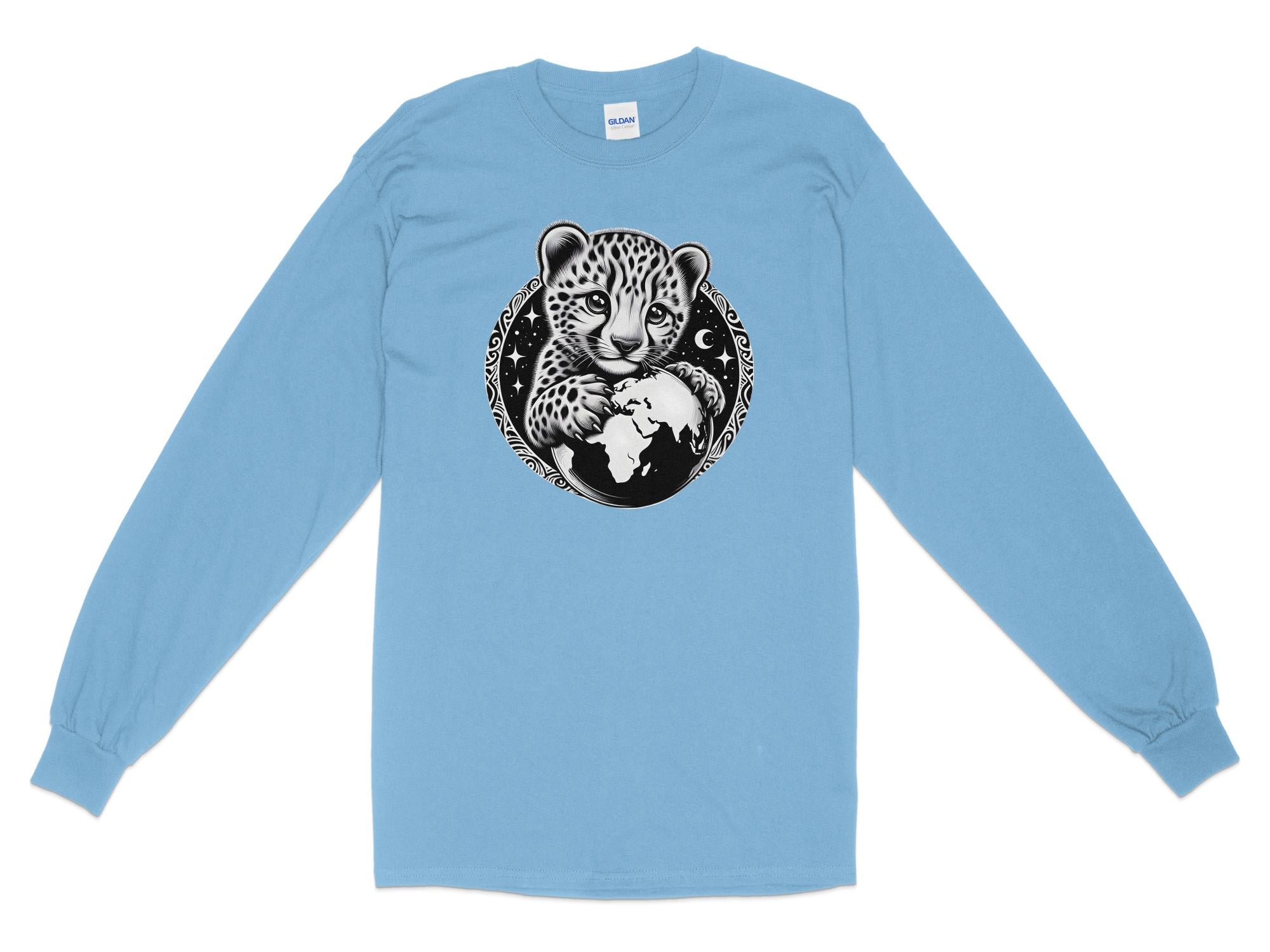 Cheetah World - Coloured Gildan Long Sleeve Realistic Animal Talisman Unisex Cute Tee Graphic Design