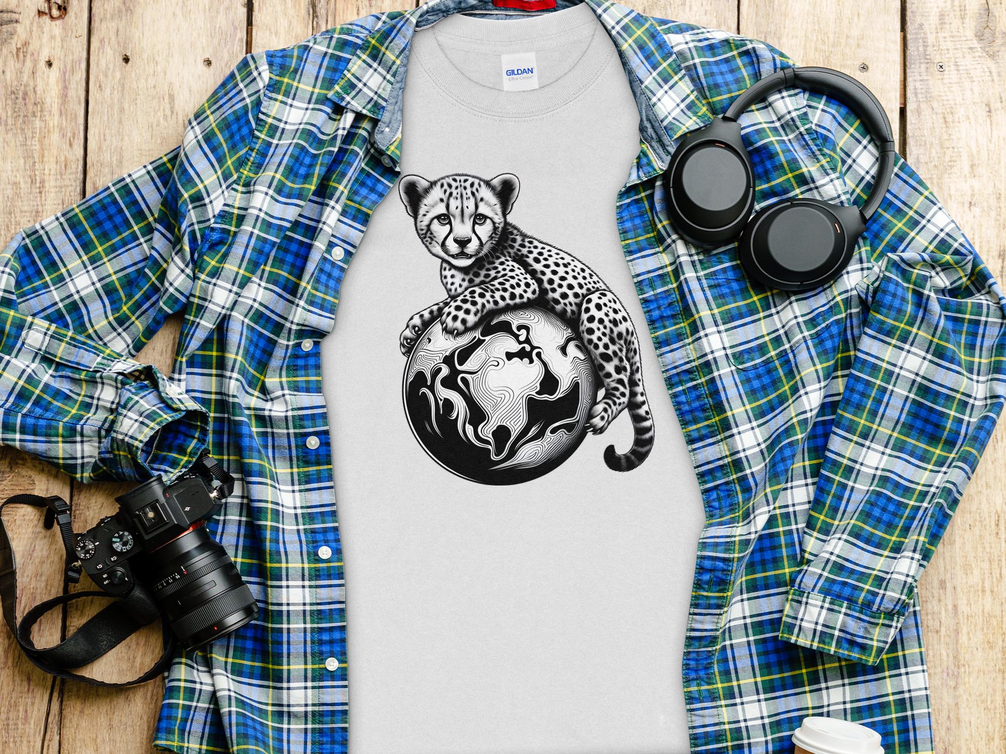 Cheetah World - Coloured Gildan Long Sleeve Realistic Animal Talisman Unisex Cute Tee Graphic Design