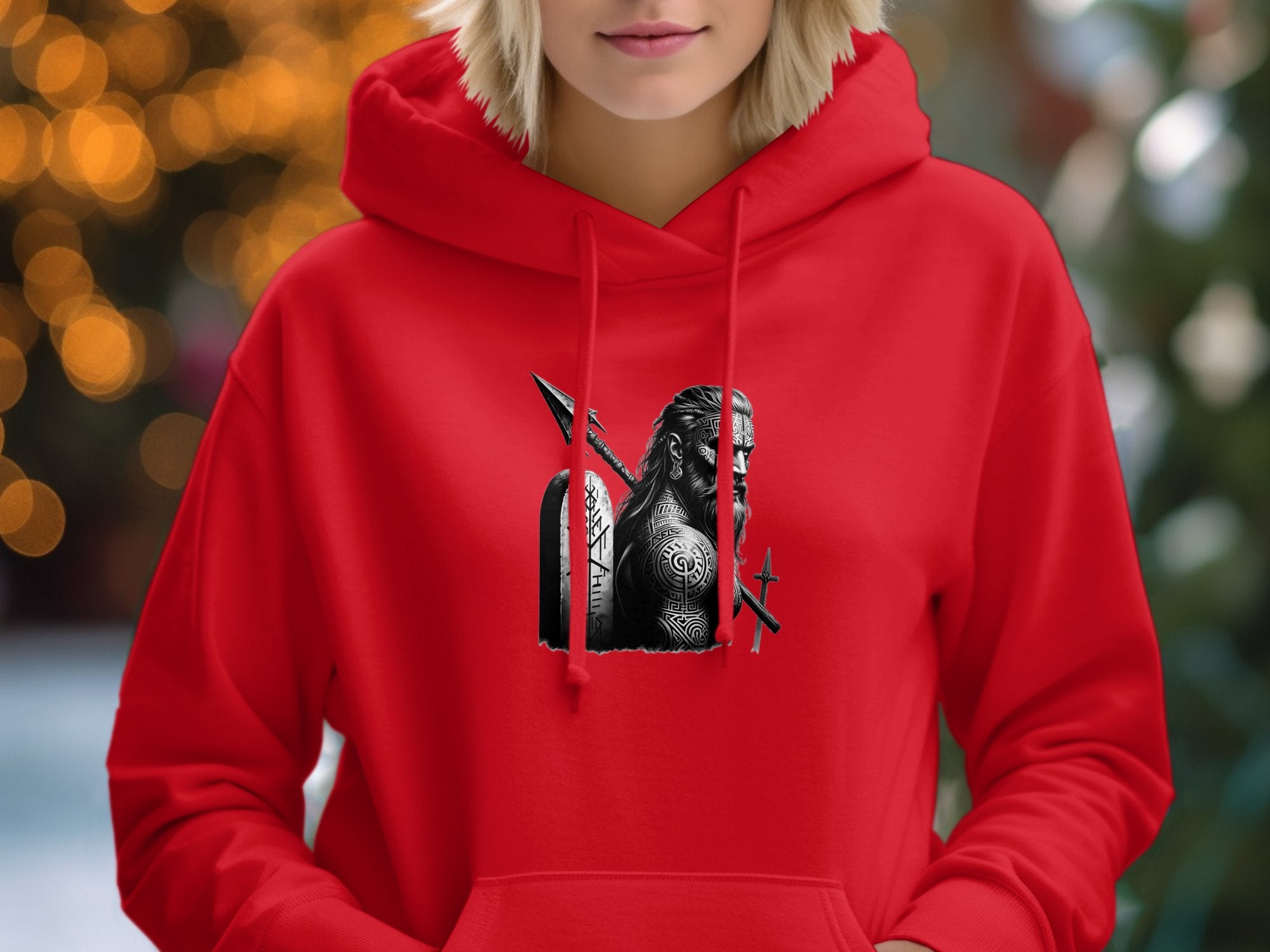 Viking Heroism - Coloured Gildan Hoodie Realistic Norse Talisman Men Women Unisex Valhalla Tee Graphic Design