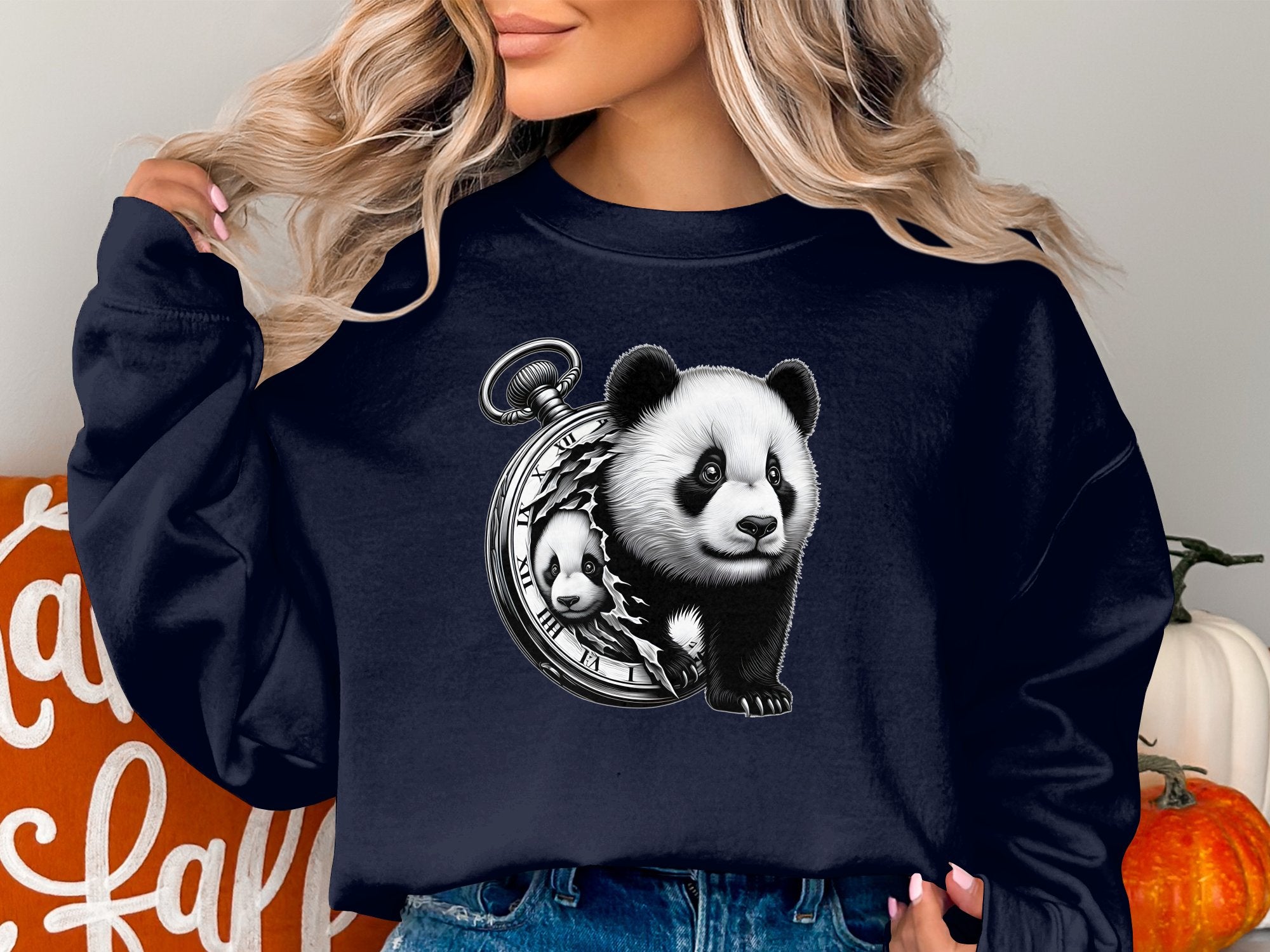 Panda - Coloured Gildan Sweatshirt Realistic Animal Talisman Unisex Cute Tee Graphic Design