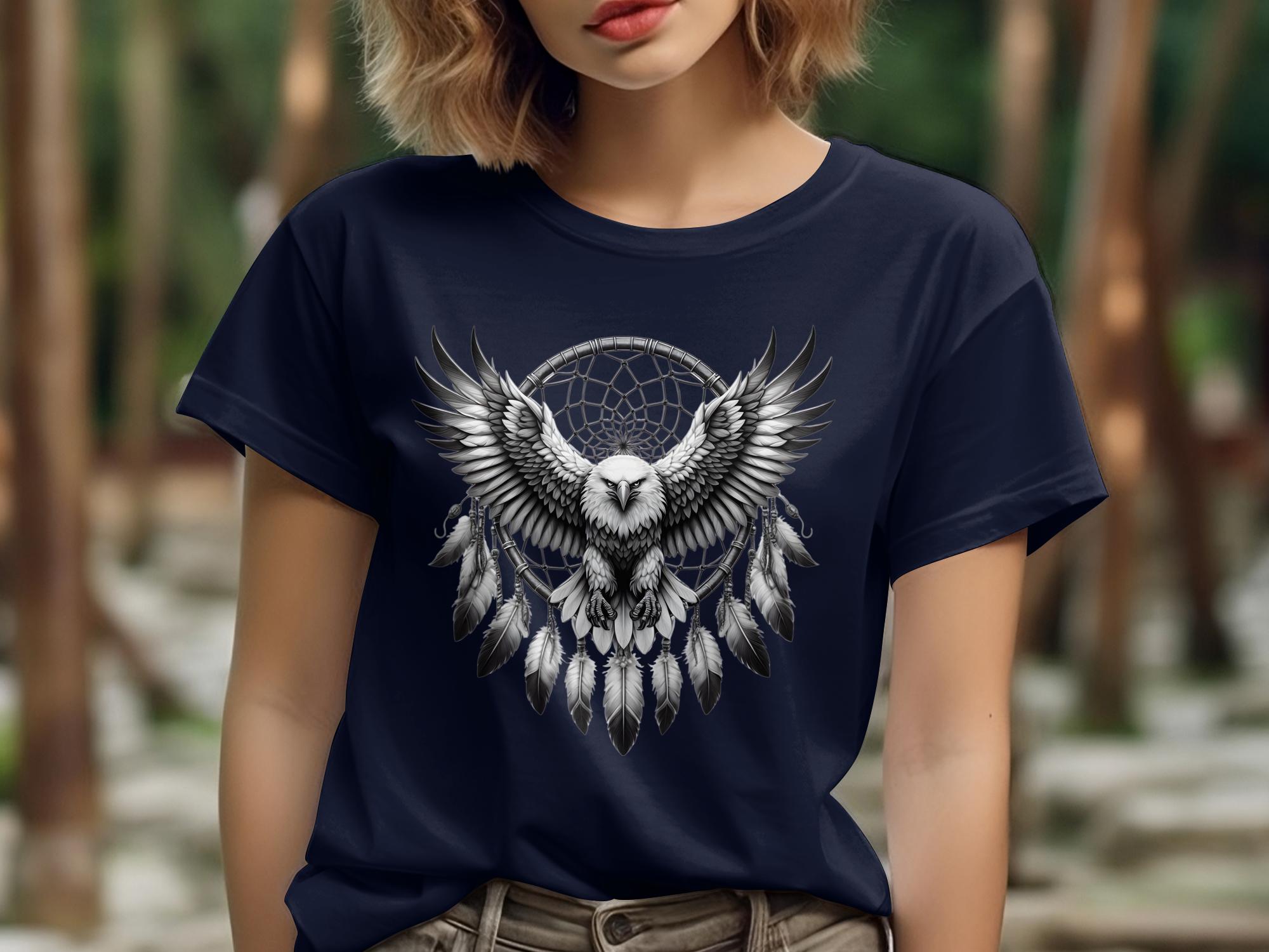 Dreamcatcher Eagle - Coloured Gildan T-Shirt Realistic Native American Talisman Unisex Mythology Tee Graphic Design