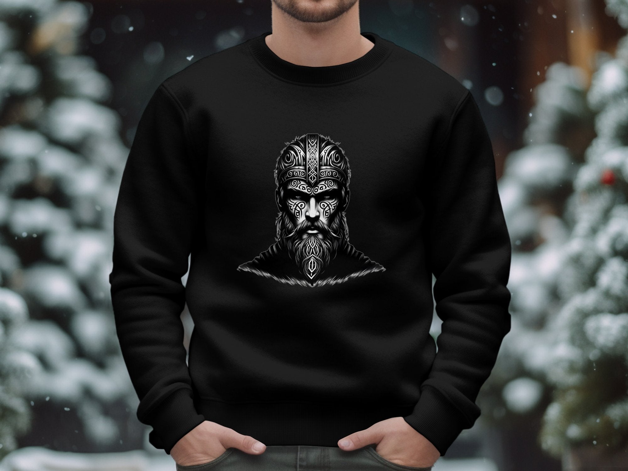 Viking Unyielding - Coloured Gildan Sweatshirt Realistic Norse Talisman Men Women Unisex Valhalla Tee Graphic Design