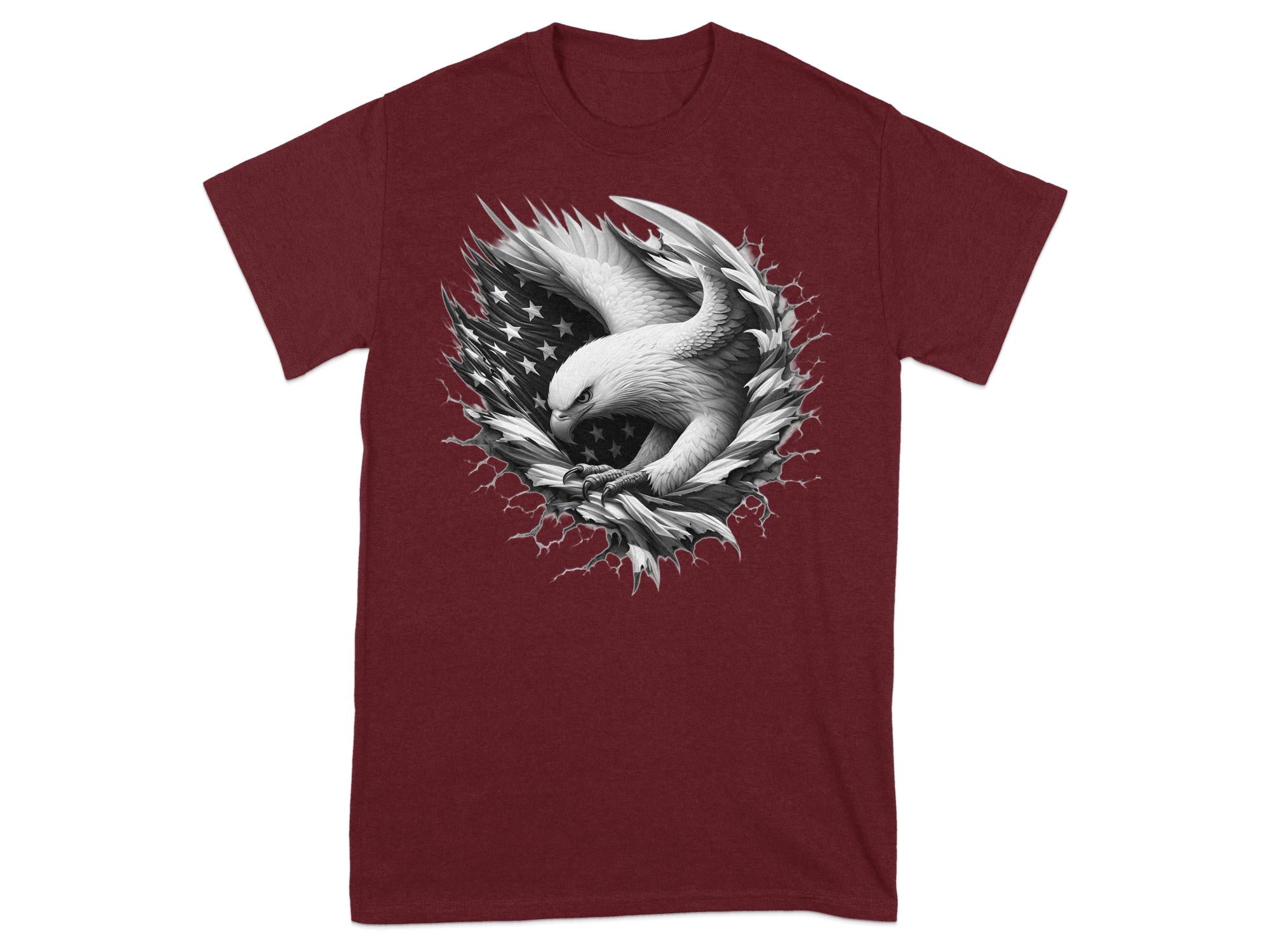 Eagle Patriot - Coloured Gildan T-Shirt Realistic Animal Talisman Unisex Tee Graphic Design