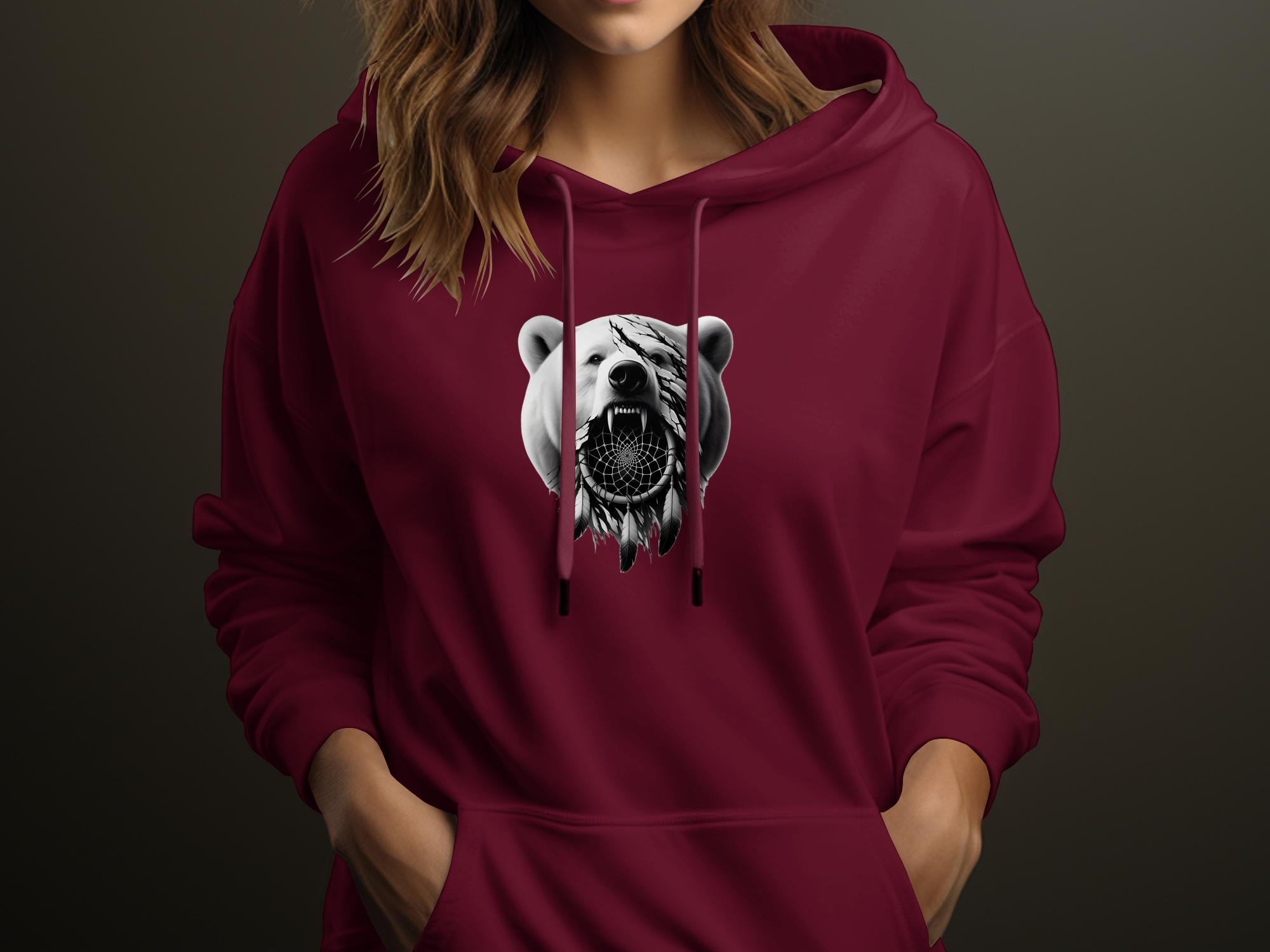 Dreamcatcher Bear - Coloured Gildan Hoodie Realistic Native American Talisman Unisex Mythology Tee Graphic Design