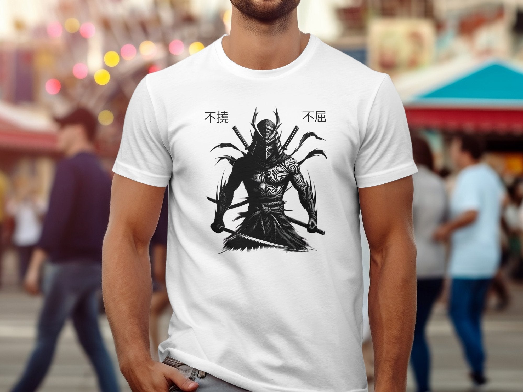 Samurai Ninja - Coloured Gildan T-Shirt Japanese Talisman Unisex Cultural Symbolic Graphic Design