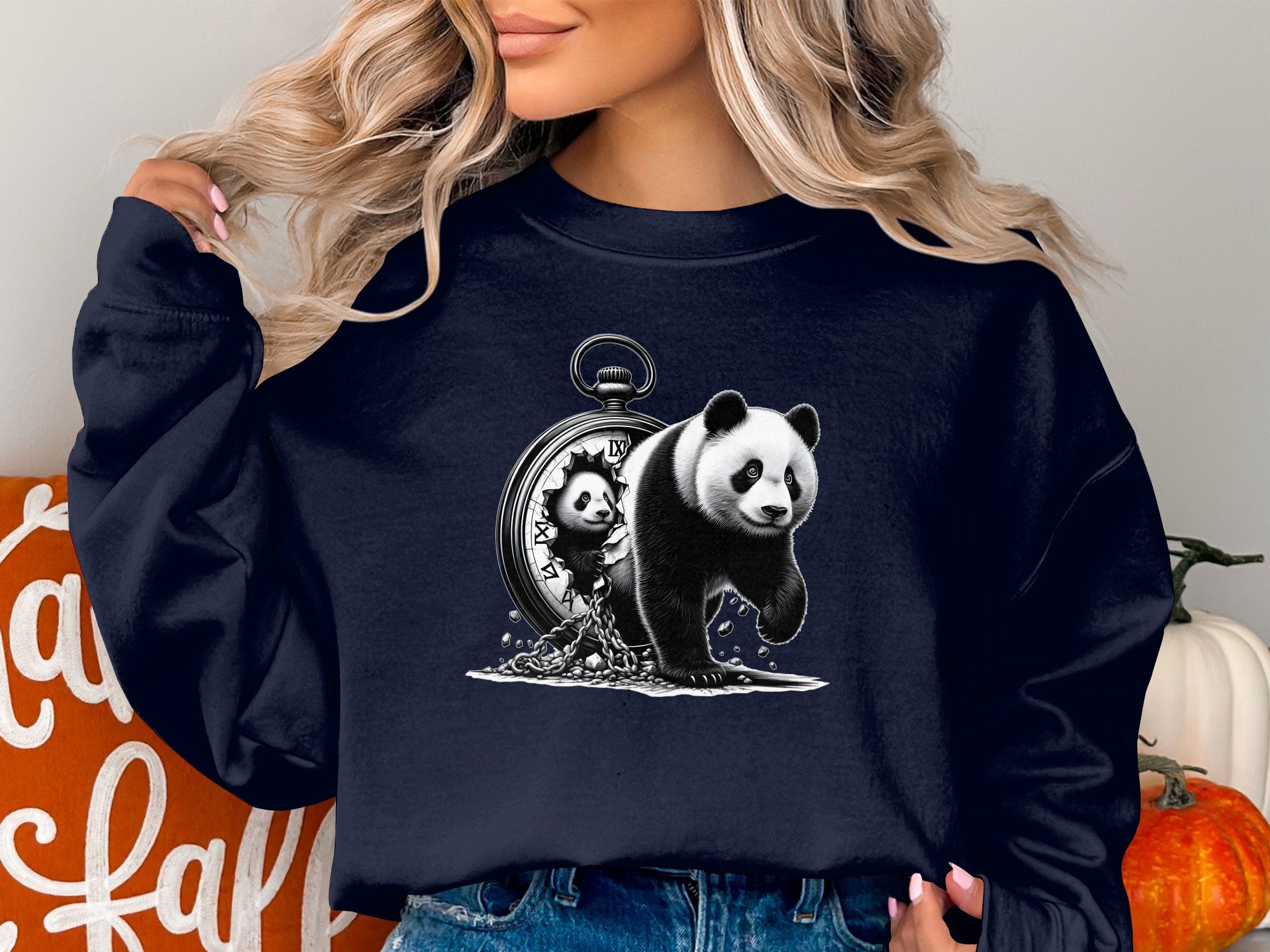 Panda - Coloured Gildan Sweatshirt Realistic Animal Talisman Unisex Cute Tee Graphic Design