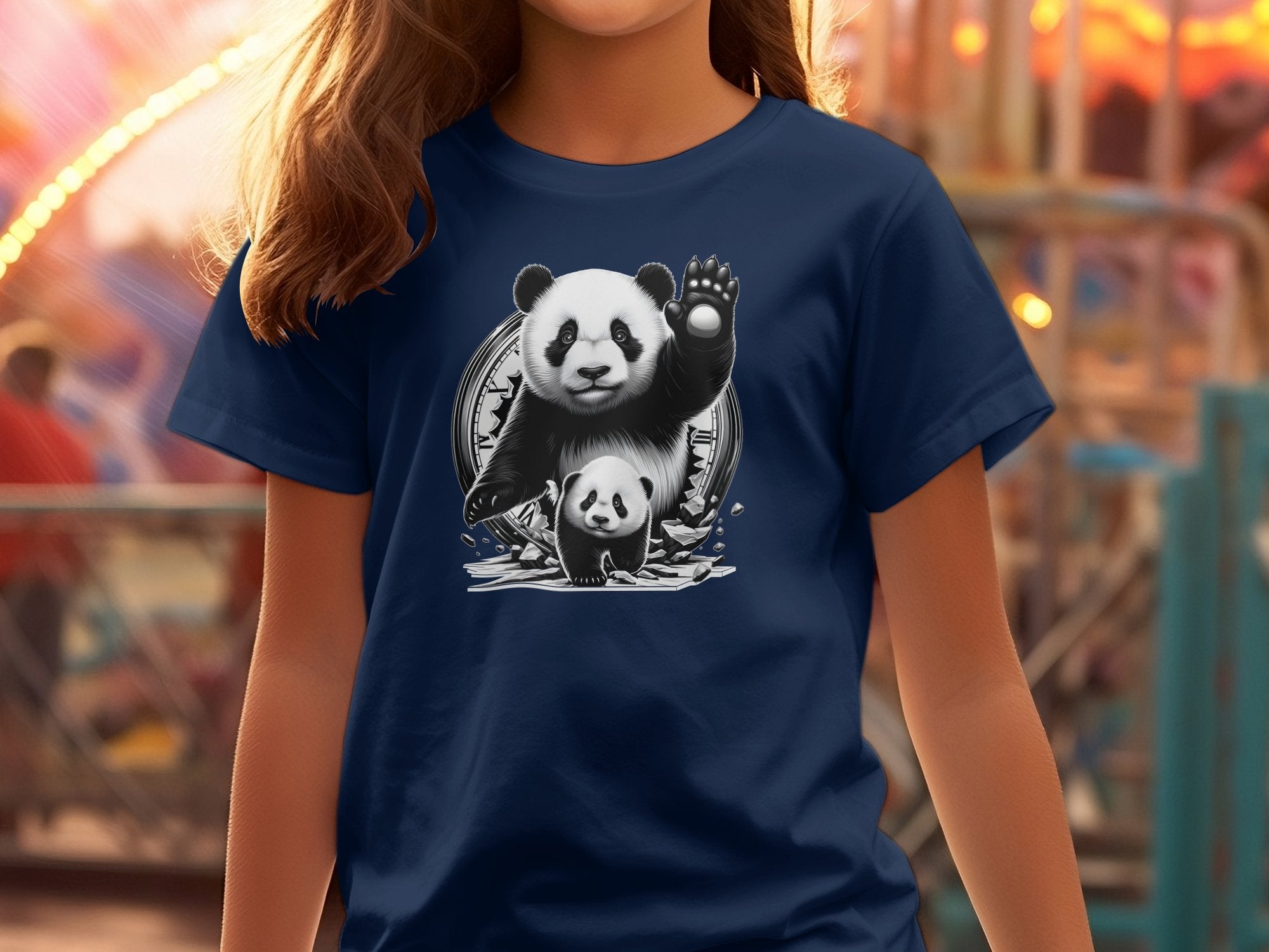 Panda - Coloured Kids T-Shirt Realistic Animal Talisman Unisex Cute Tee Graphic Design