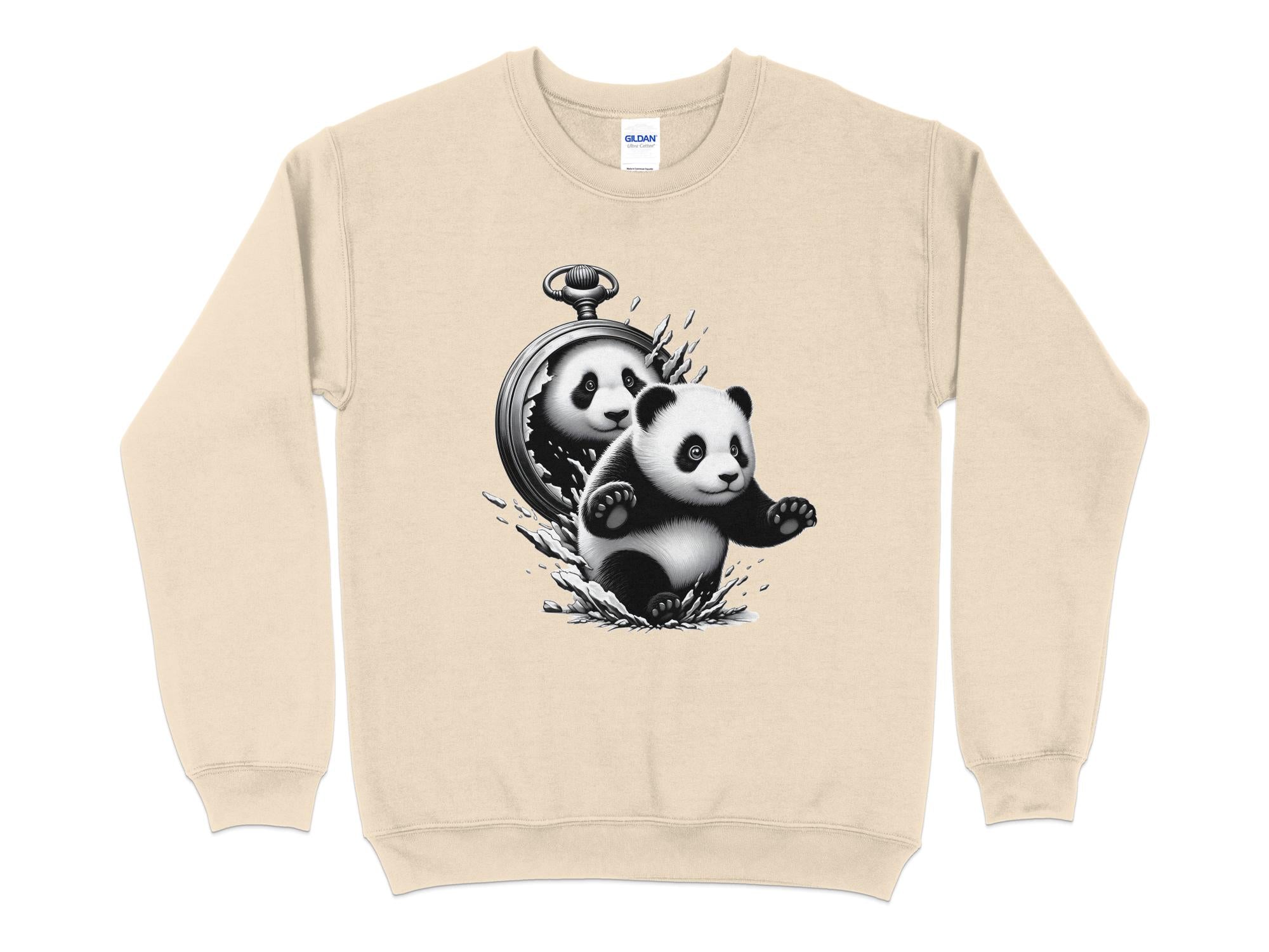 Panda - Coloured Gildan Sweatshirt Realistic Animal Talisman Unisex Cute Tee Graphic Design