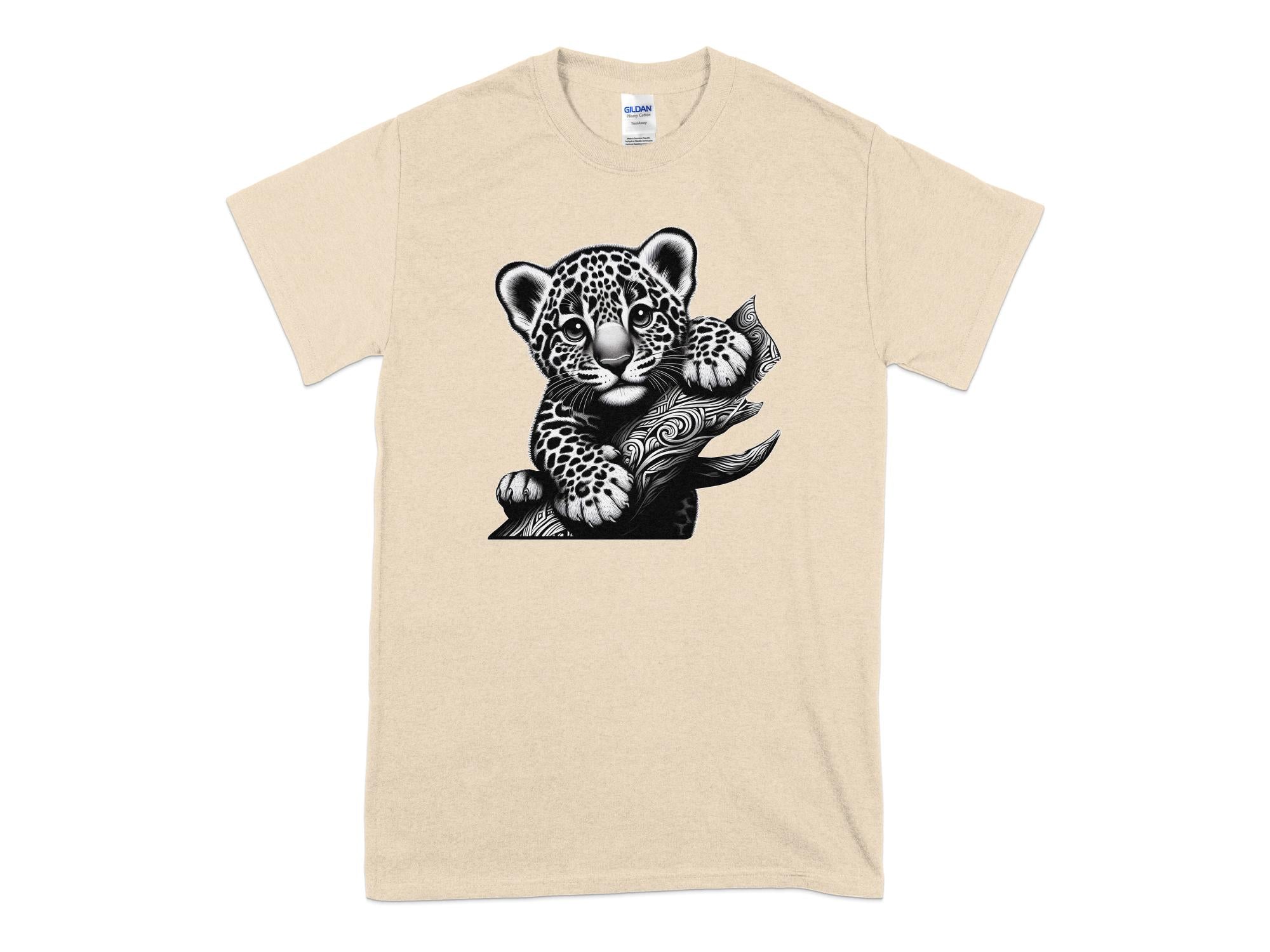 Leopard Bonsai - Coloured Gildan T-Shirt Realistic Animal Talisman Unisex Cute Tee Graphic Design