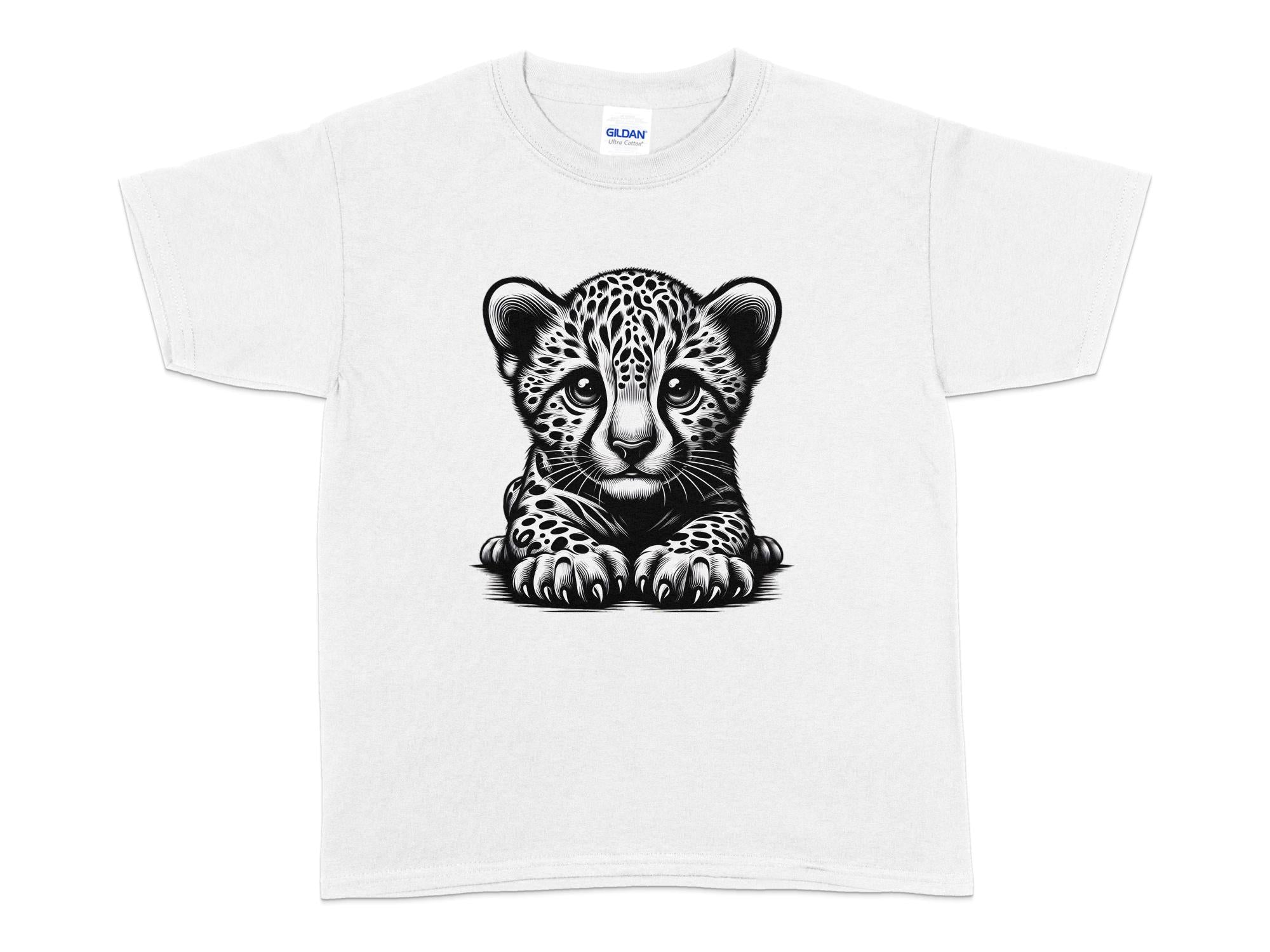 Cheetah World - Coloured Gildan Kids T-Shirt Realistic Animal Talisman Unisex Cute Tee Graphic Design