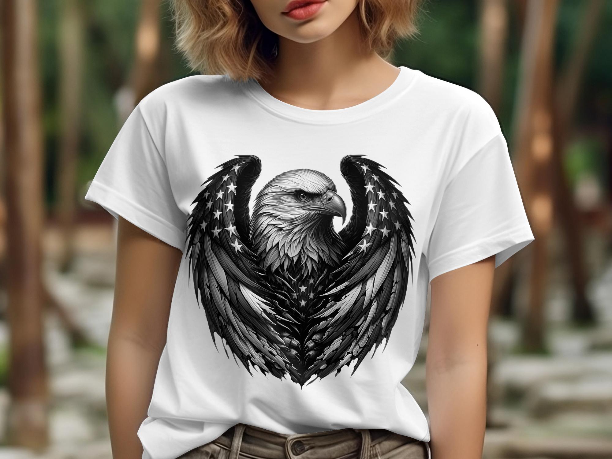 Eagle Patriot - Coloured Gildan T-Shirt Realistic Animal Talisman Unisex Tee Graphic Design