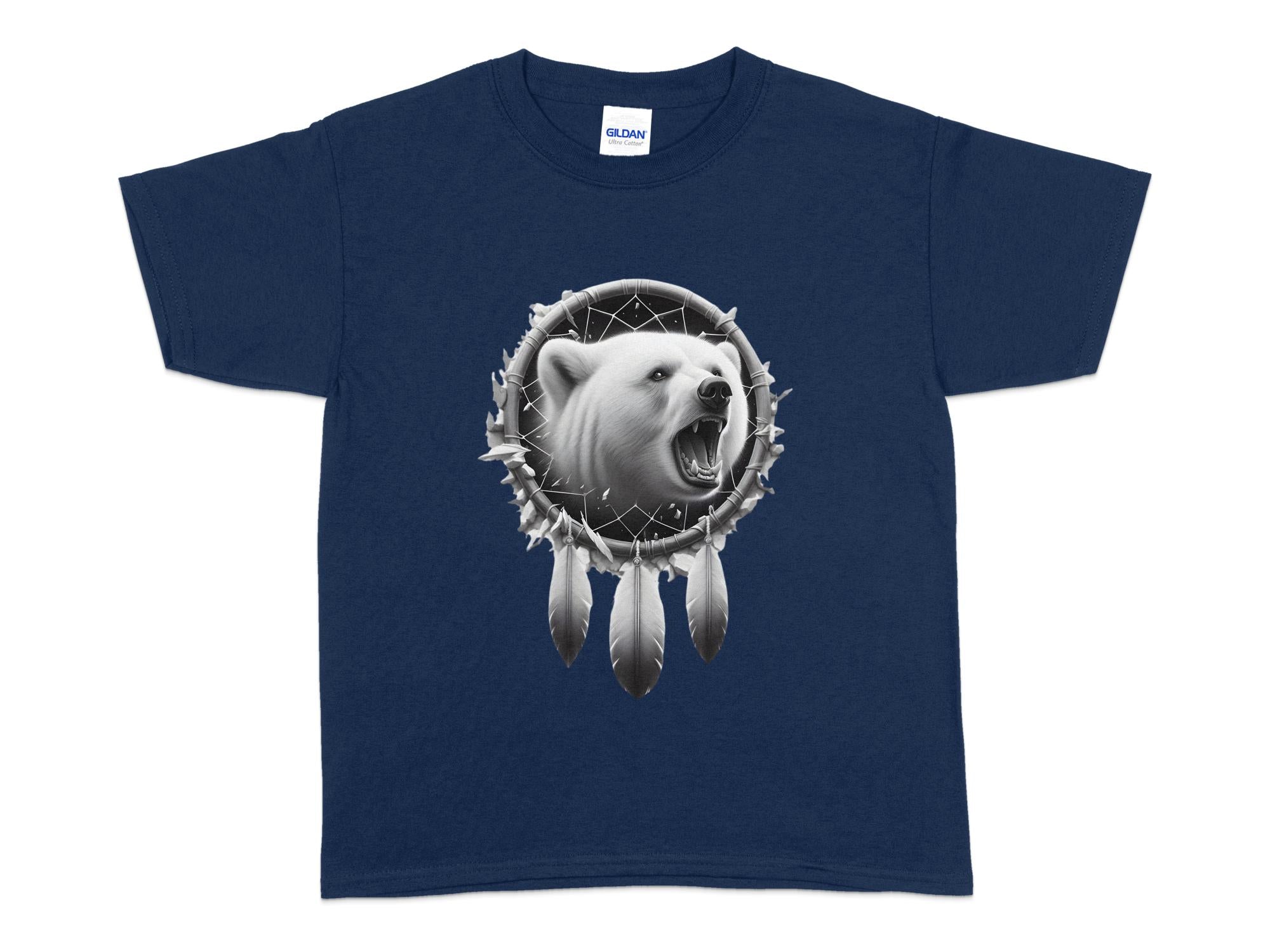 Dreamcatcher Bear - Coloured Gildan Kids T Shirt Realistic Native American Talisman Unisex Mythology Tee Graphic Design