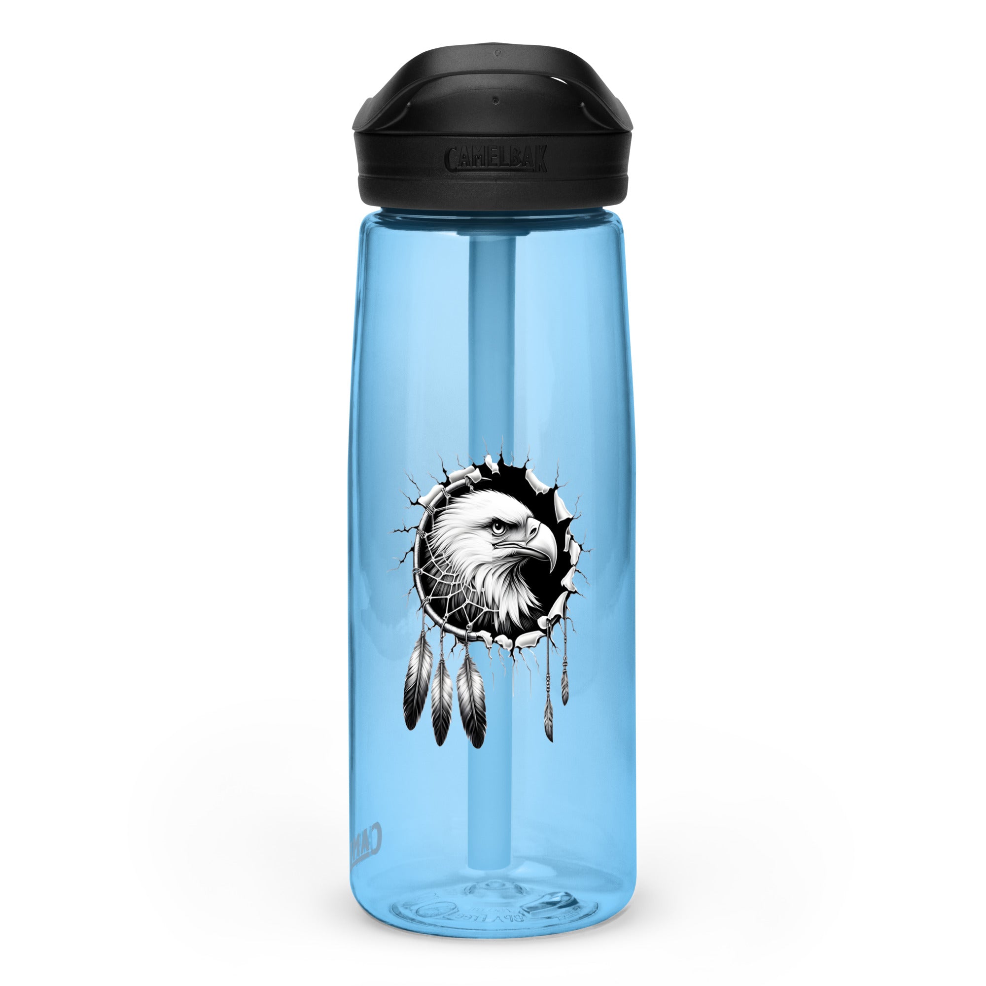 Dreamcatcher Eagle – Sports Water Bottle Realistic Native American Talisman Mythology Graphic Design