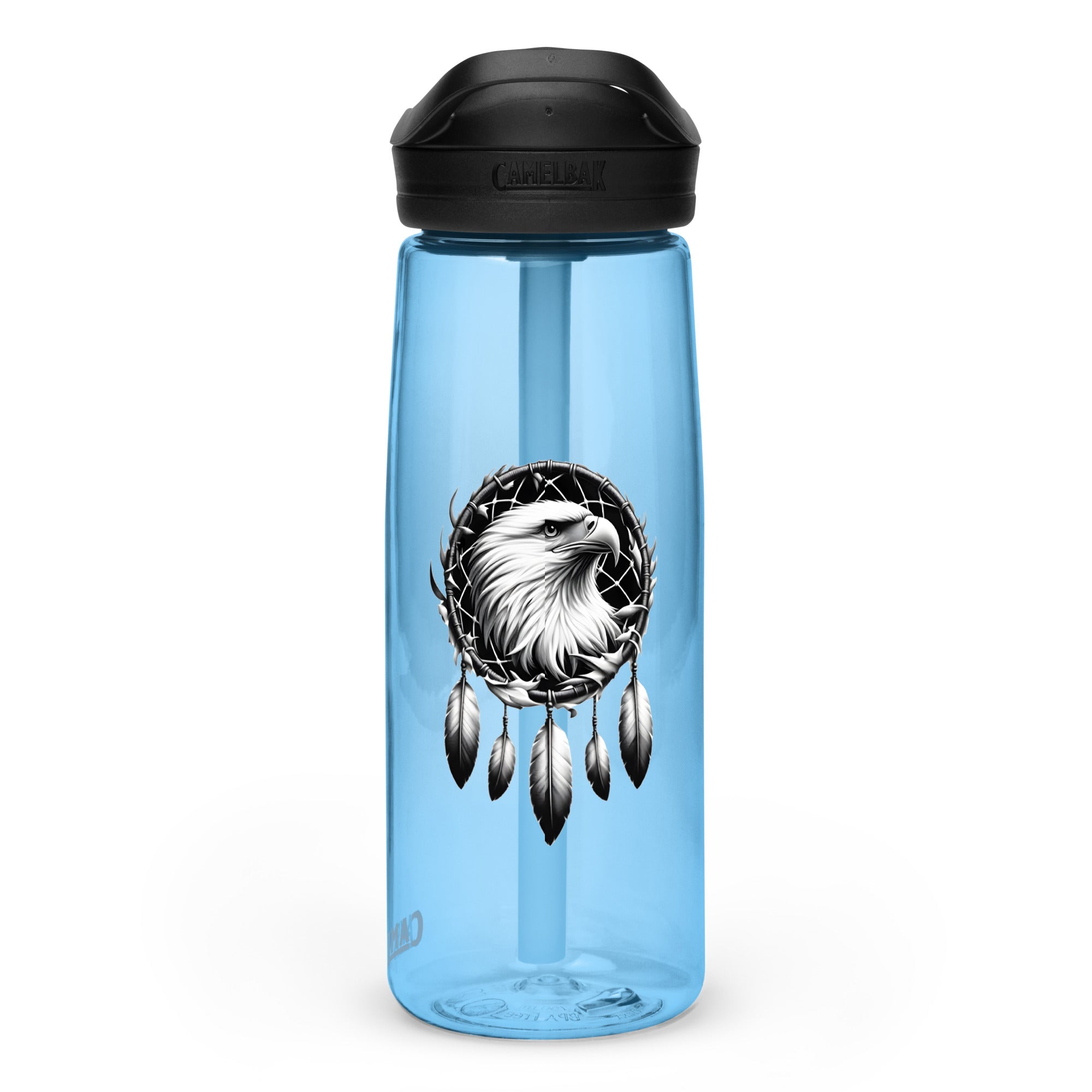 Dreamcatcher Eagle – Sports Water Bottle Realistic Native American Talisman Mythology Graphic Design