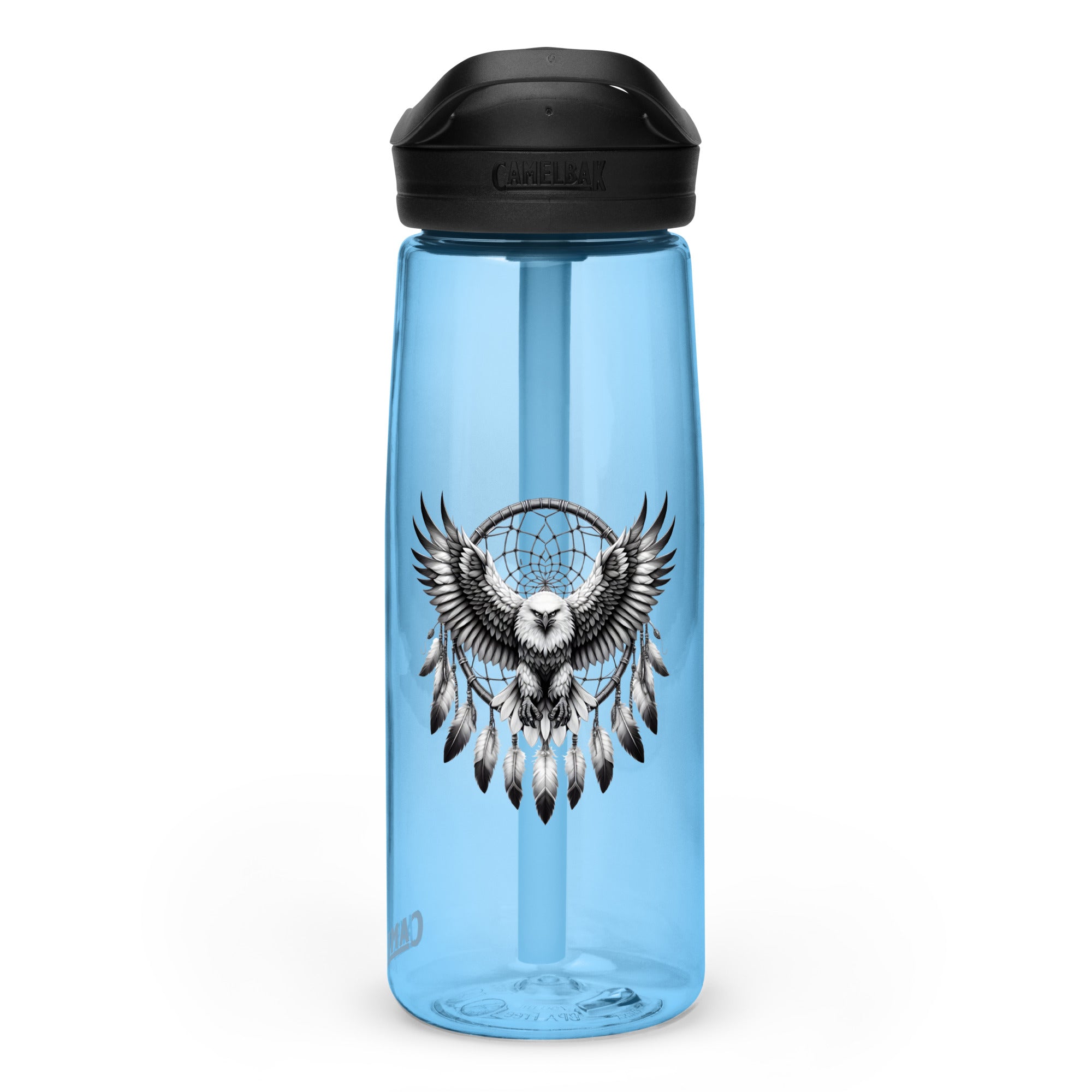 Dreamcatcher Eagle – Sports Water Bottle Realistic Native American Talisman Mythology Graphic Design