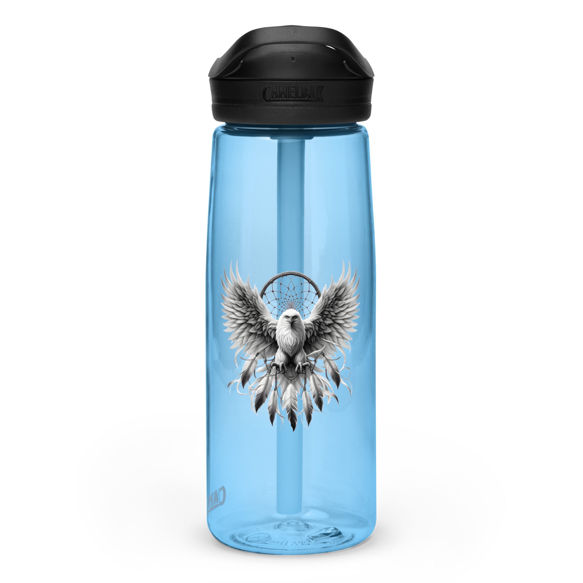 Dreamcatcher Eagle – Sports Water Bottle Realistic Native American Talisman Mythology Graphic Design