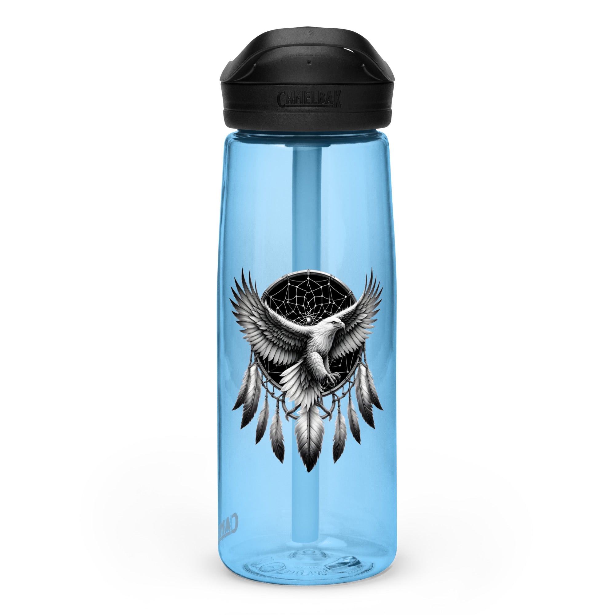 Dreamcatcher Eagle – Sports Water Bottle Realistic Native American Talisman Mythology Graphic Design