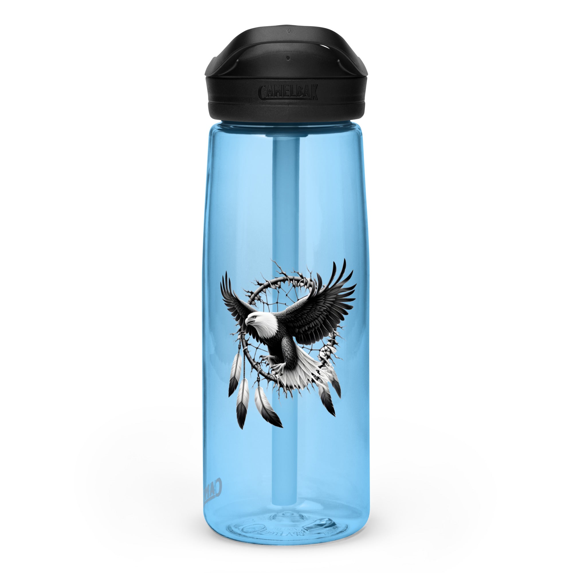 Dreamcatcher Eagle – Sports Water Bottle Realistic Native American Talisman Mythology Graphic Design