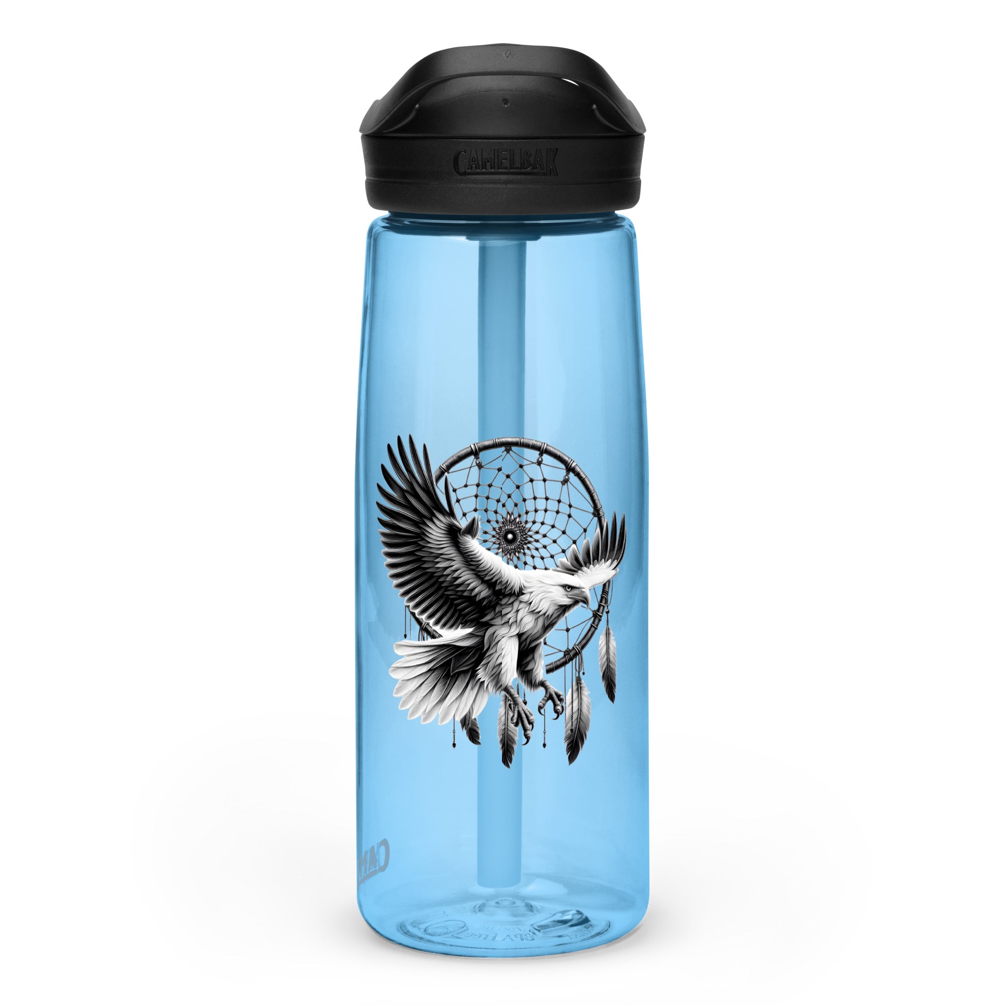 Dreamcatcher Eagle – Sports Water Bottle Realistic Native American Talisman Mythology Graphic Design