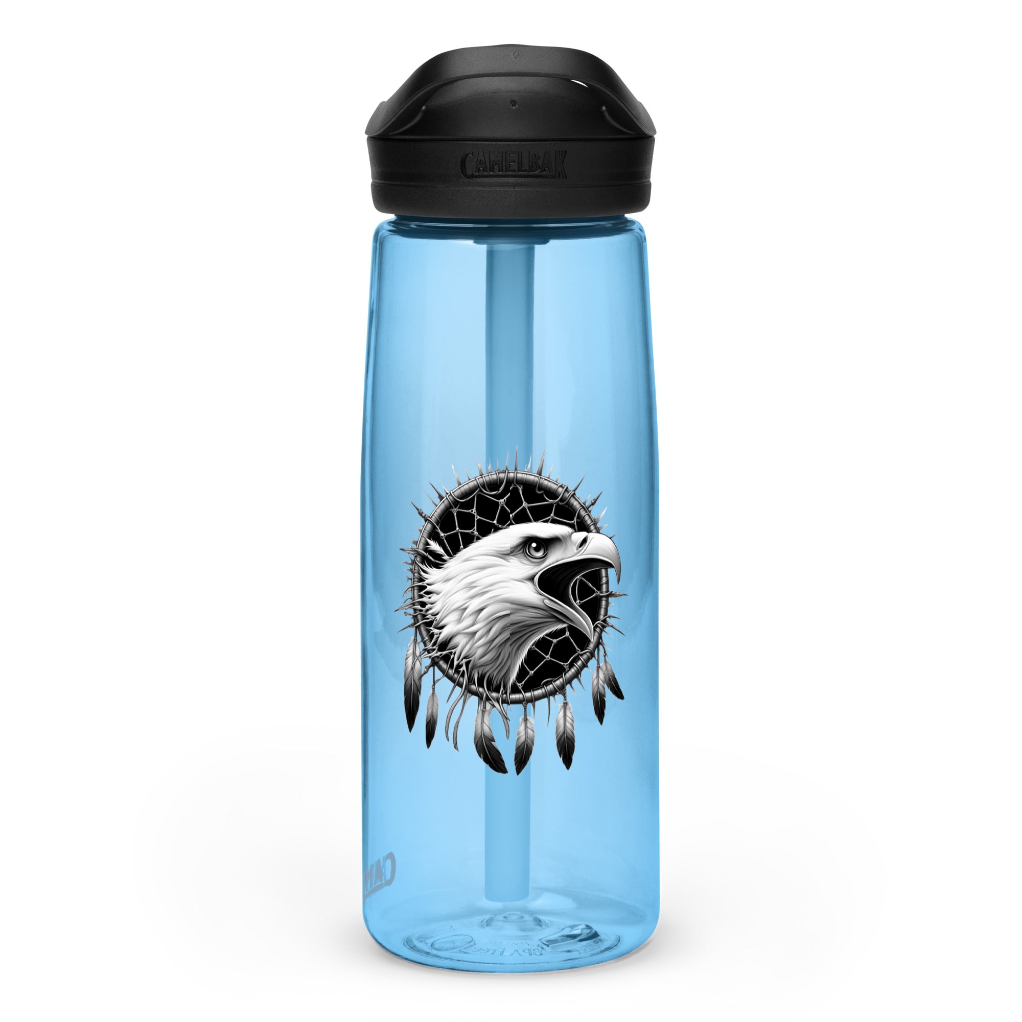 Dreamcatcher Eagle – Sports Water Bottle Realistic Native American Talisman Mythology Graphic Design