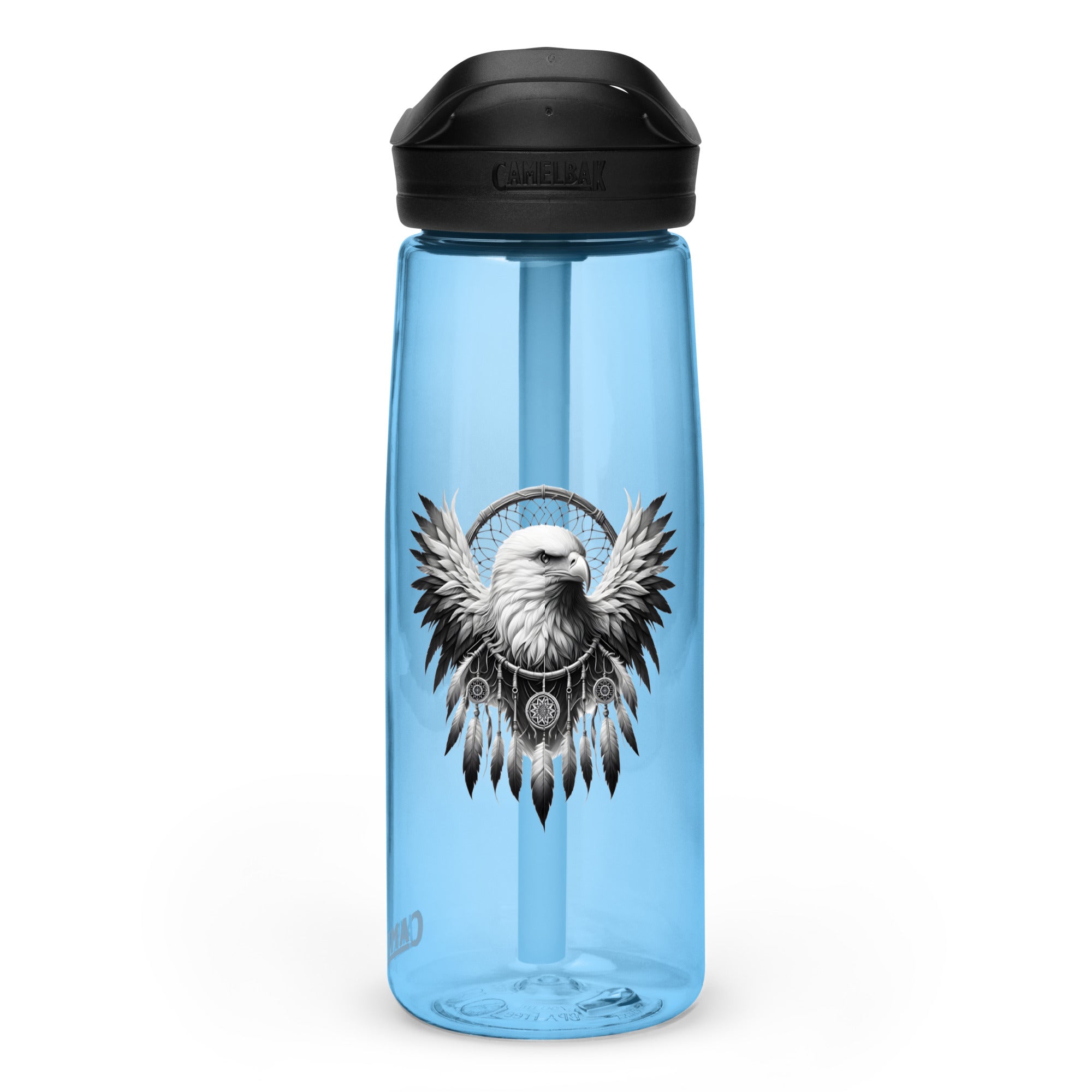 Dreamcatcher Eagle – Sports Water Bottle Realistic Native American Talisman Mythology Graphic Design