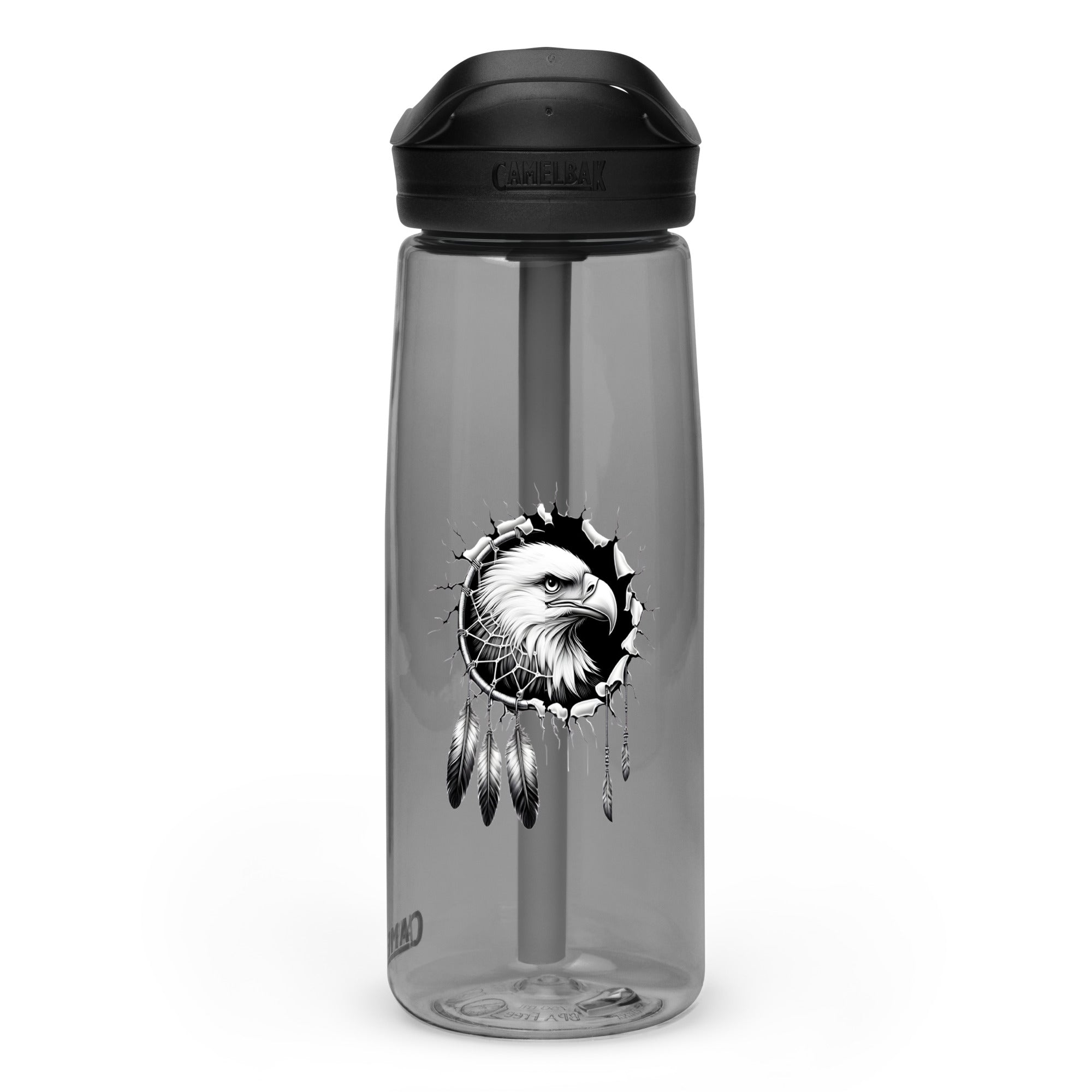 Dreamcatcher Eagle – Sports Water Bottle Realistic Native American Talisman Mythology Graphic Design