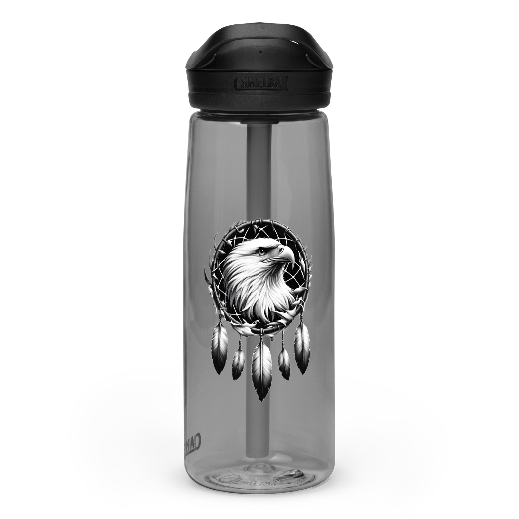 Dreamcatcher Eagle – Sports Water Bottle Realistic Native American Talisman Mythology Graphic Design