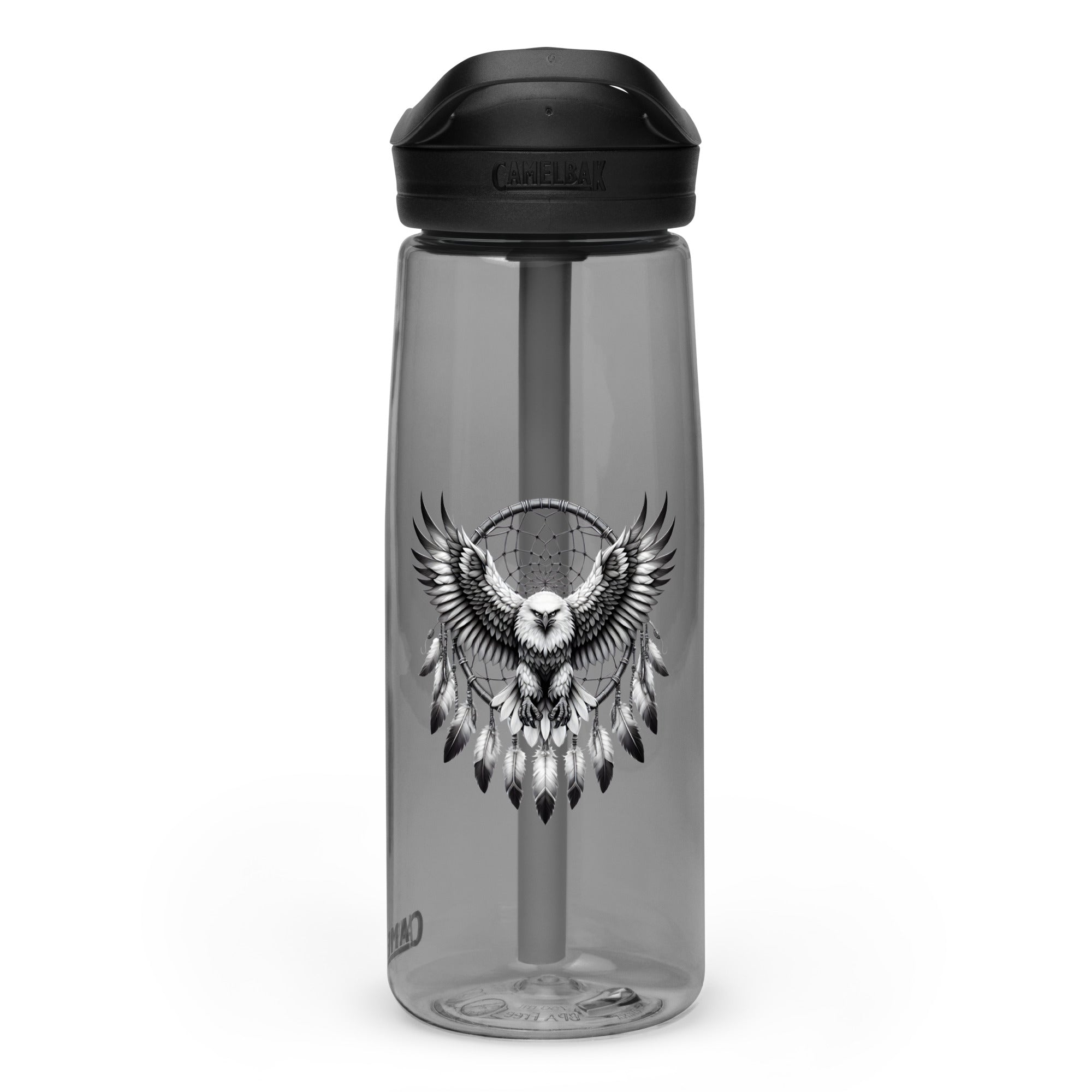 Dreamcatcher Eagle – Sports Water Bottle Realistic Native American Talisman Mythology Graphic Design