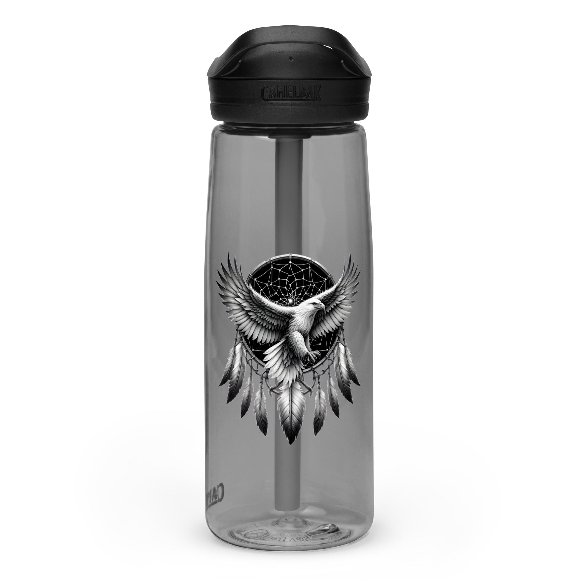 Dreamcatcher Eagle – Sports Water Bottle Realistic Native American Talisman Mythology Graphic Design