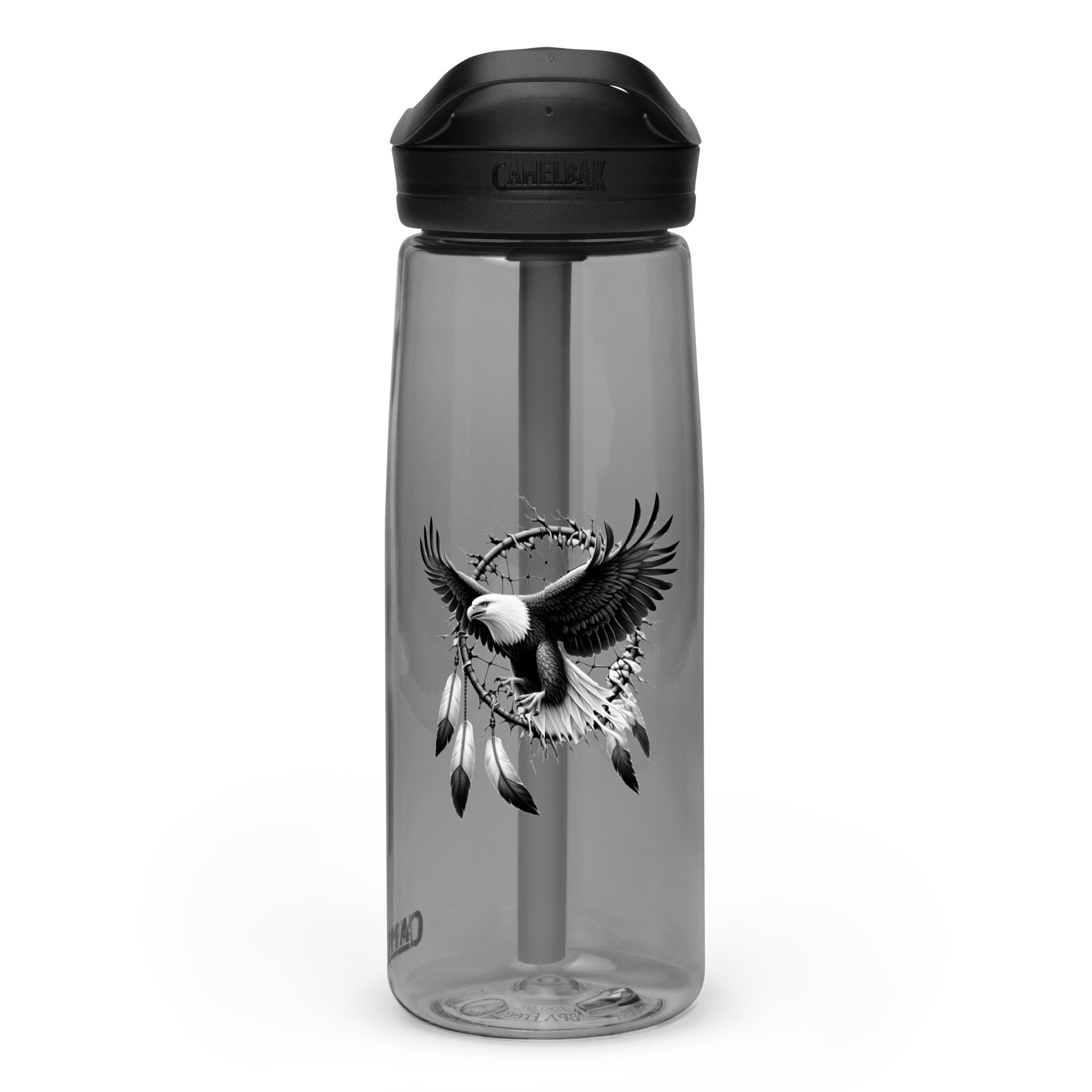 Dreamcatcher Eagle – Sports Water Bottle Realistic Native American Talisman Mythology Graphic Design