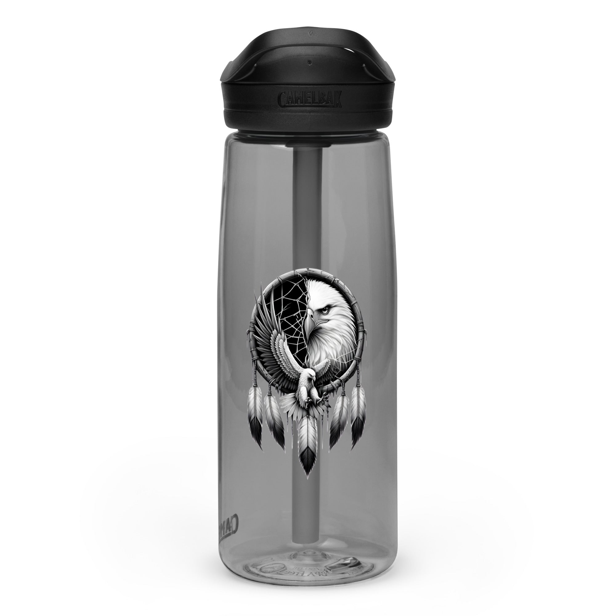 Dreamcatcher Eagle – Sports Water Bottle Realistic Native American Talisman Mythology Graphic Design