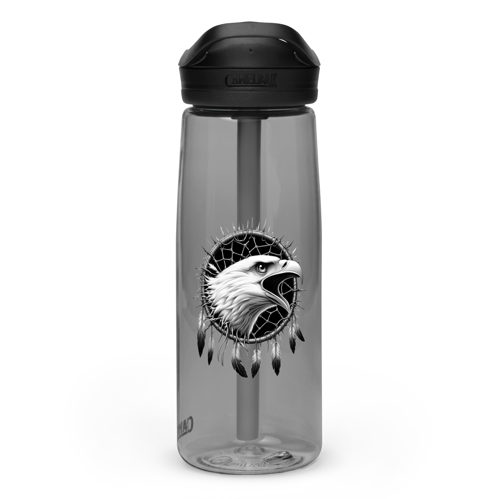 Dreamcatcher Eagle – Sports Water Bottle Realistic Native American Talisman Mythology Graphic Design